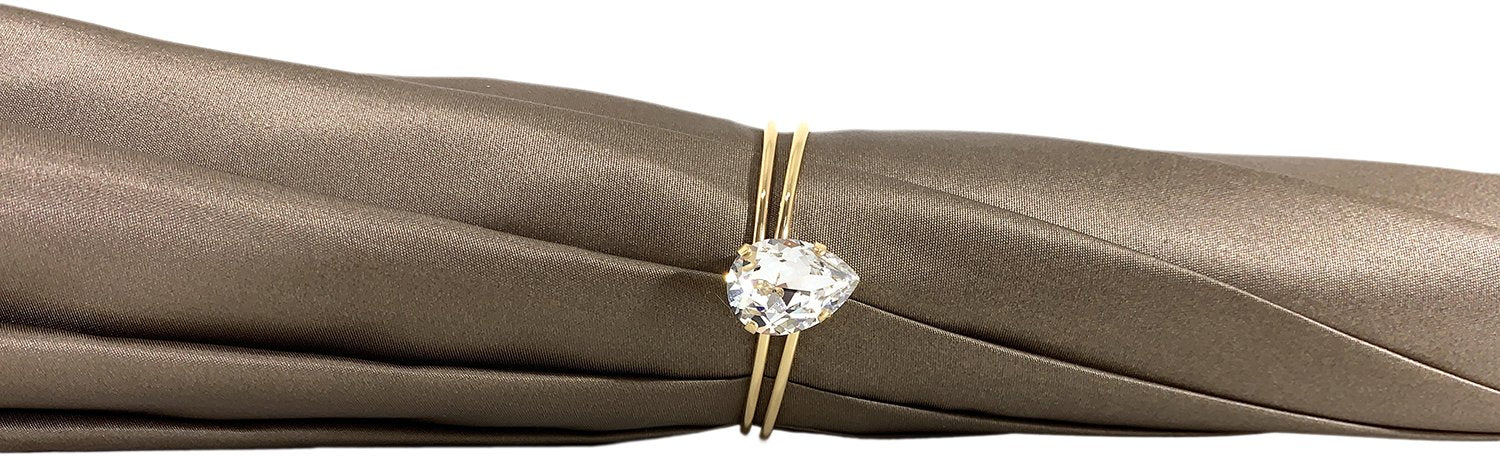 Ivory Umbrella with Fuchsia Floral Interior and Swarovski Handle