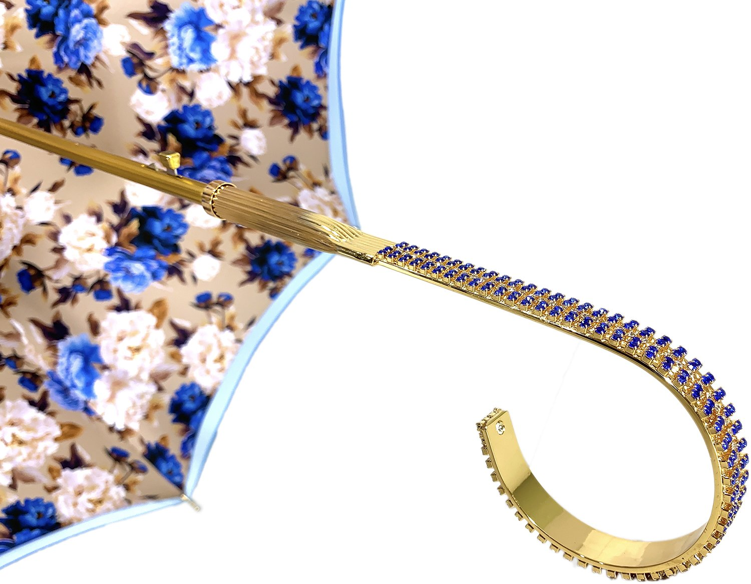 Heavenly Blue Roses Interior Umbrella – Handcrafted Luxury