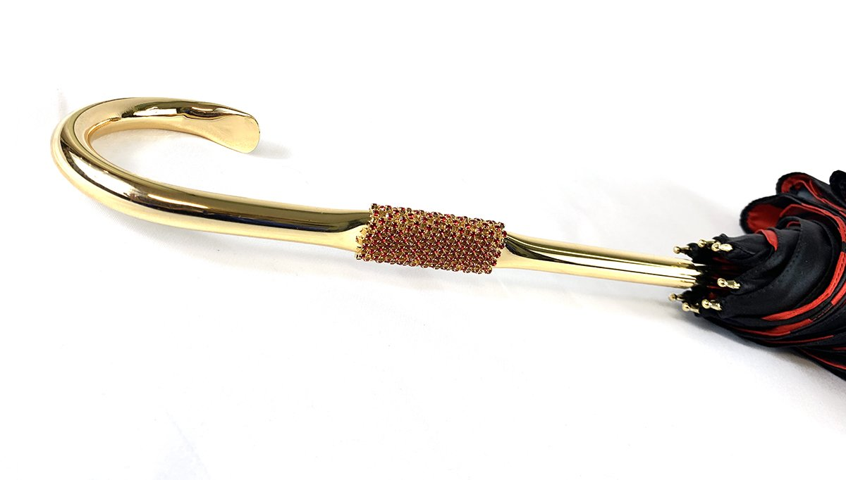 Black and Red Giraffe Print Umbrella – Elegant Handmade Italian Design