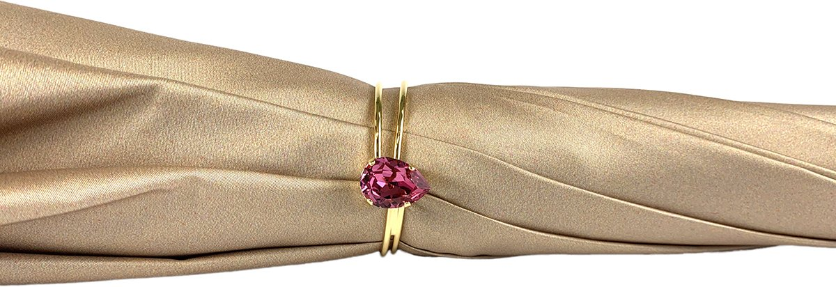 Elegant Cream Double Fabric Umbrella with Jeweled Handle