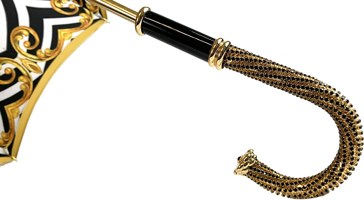 Stunning Double Canopy Yellow Gold Umbrella – Handcrafted Luxury