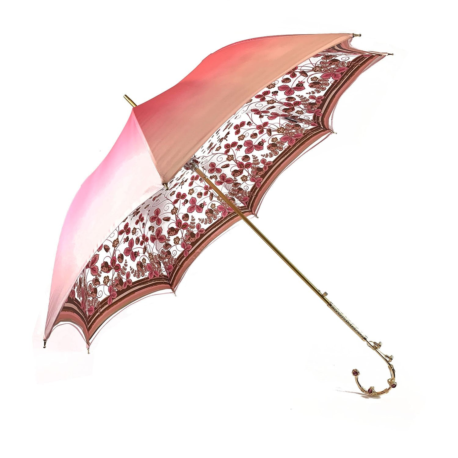 Fantastic Light Pink Umbrella with Special Flowered Handle