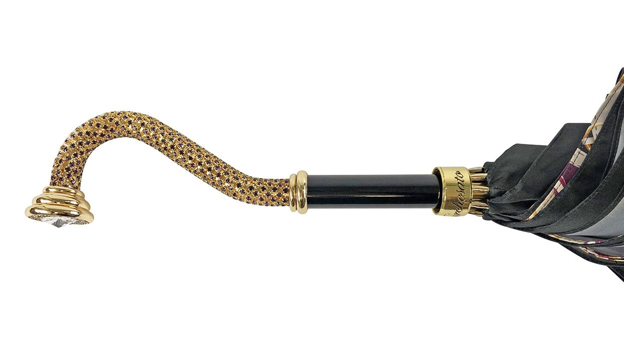 Unique Amethyst Elegance – Exclusive Plume Design Umbrella