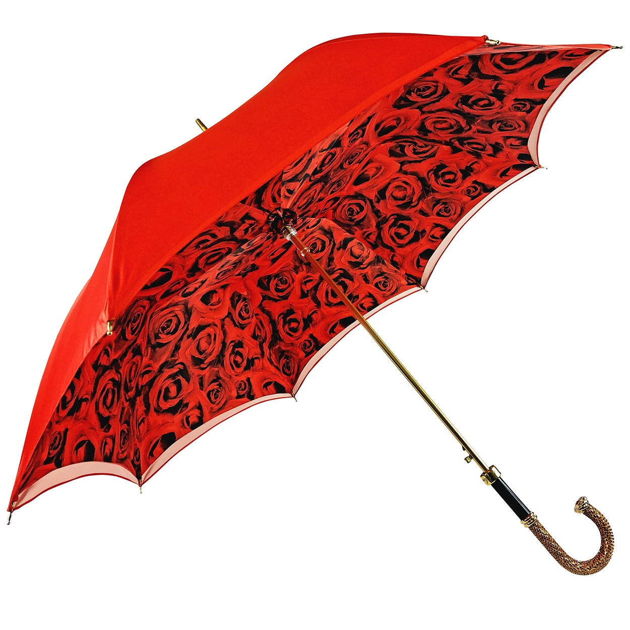 Romantic Red Roses Umbrella – Handmade Luxury for Women
