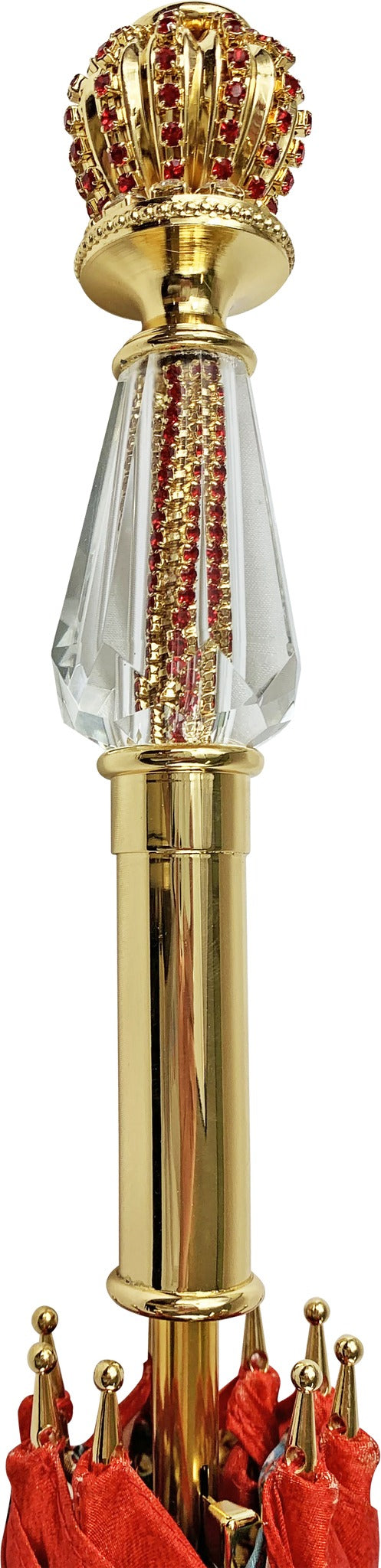 Exclusive Handcrafted Marvellous Red Umbrella with Jewel Handle
