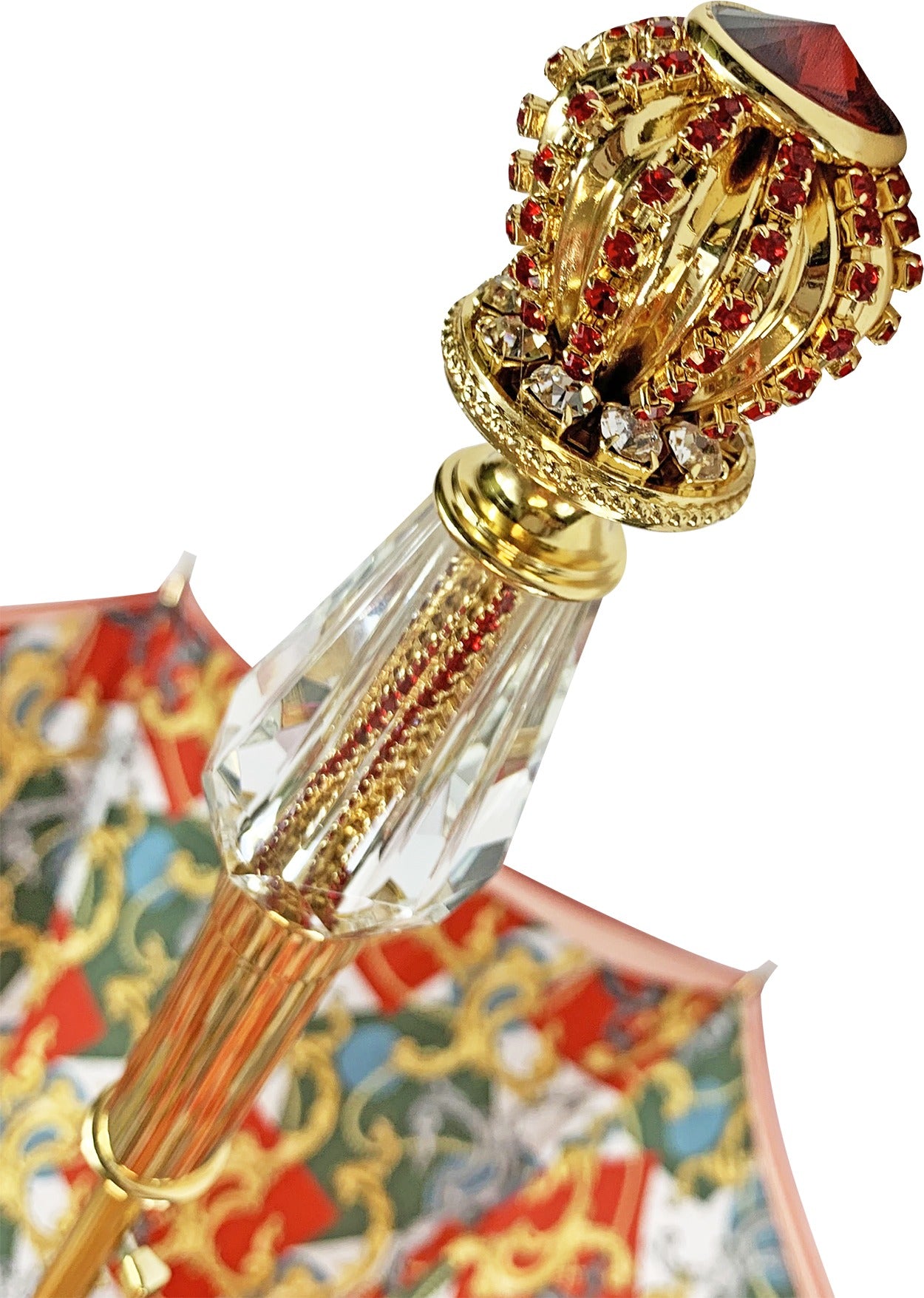 Exclusive Handcrafted Marvellous Red Umbrella with Jewel Handle