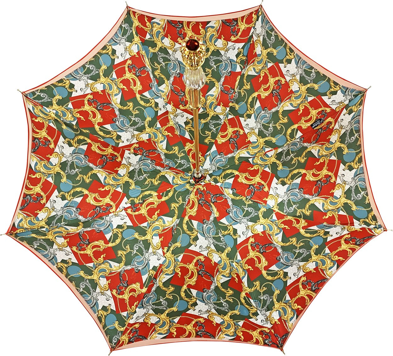 Exclusive Handcrafted Marvellous Red Umbrella with Jewel Handle