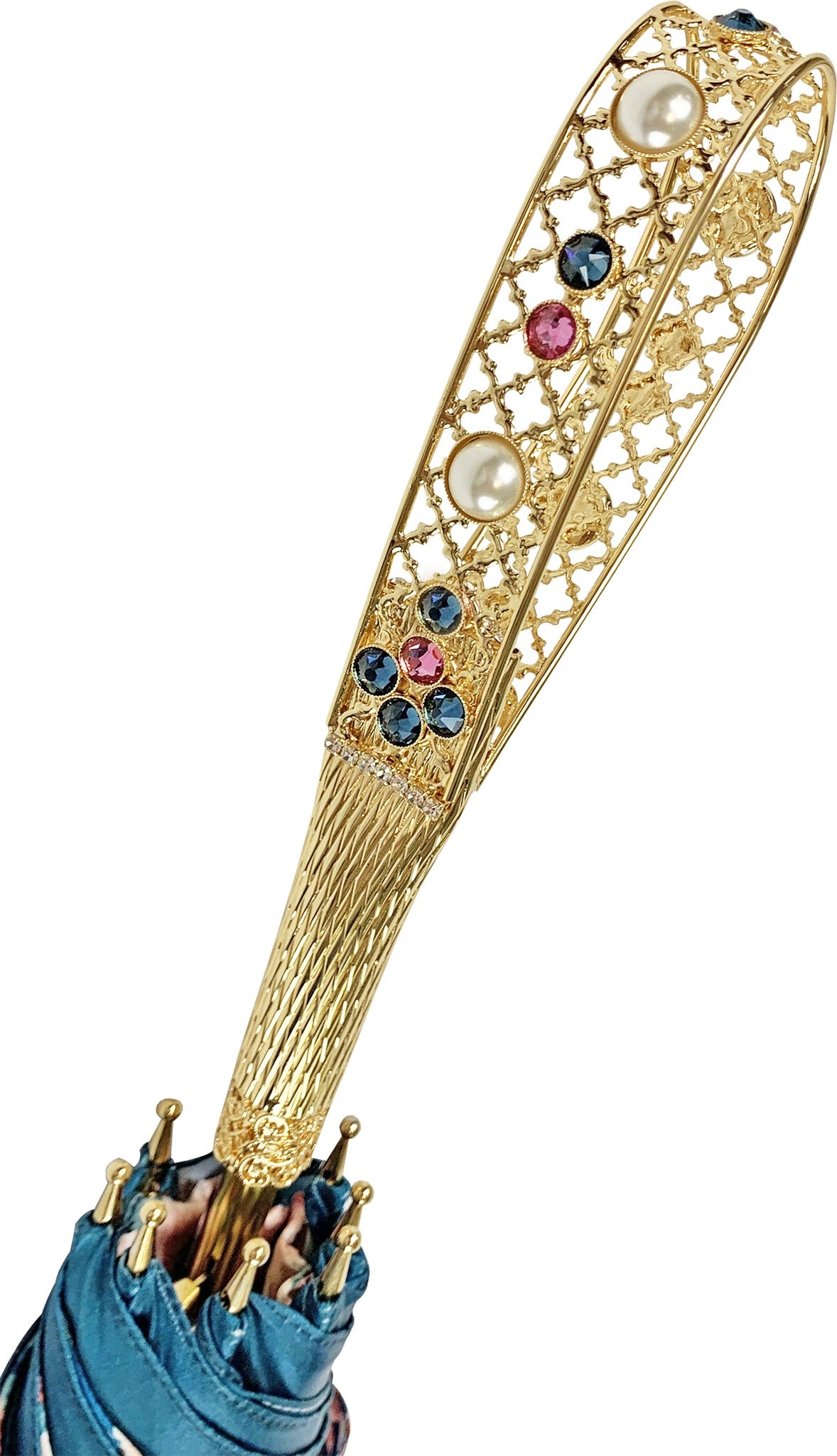 Refined Octane Elegance – Floral Umbrella with Swarovski Accents