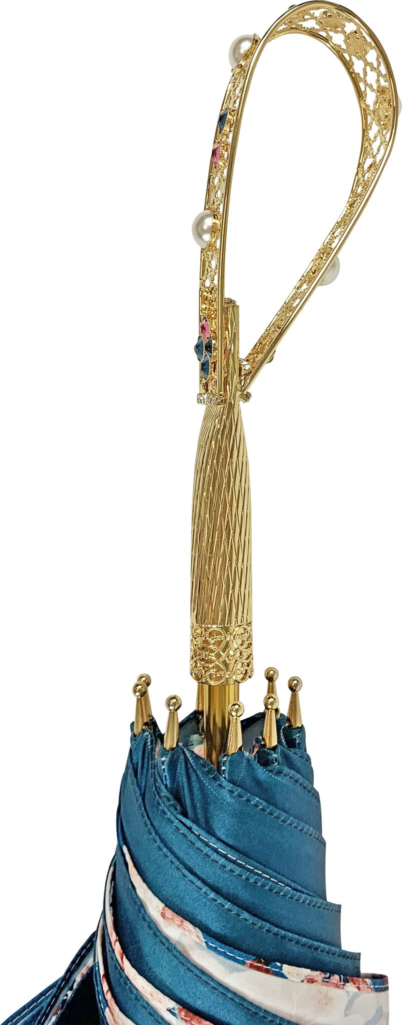 Refined Octane Elegance – Floral Umbrella with Swarovski Accents