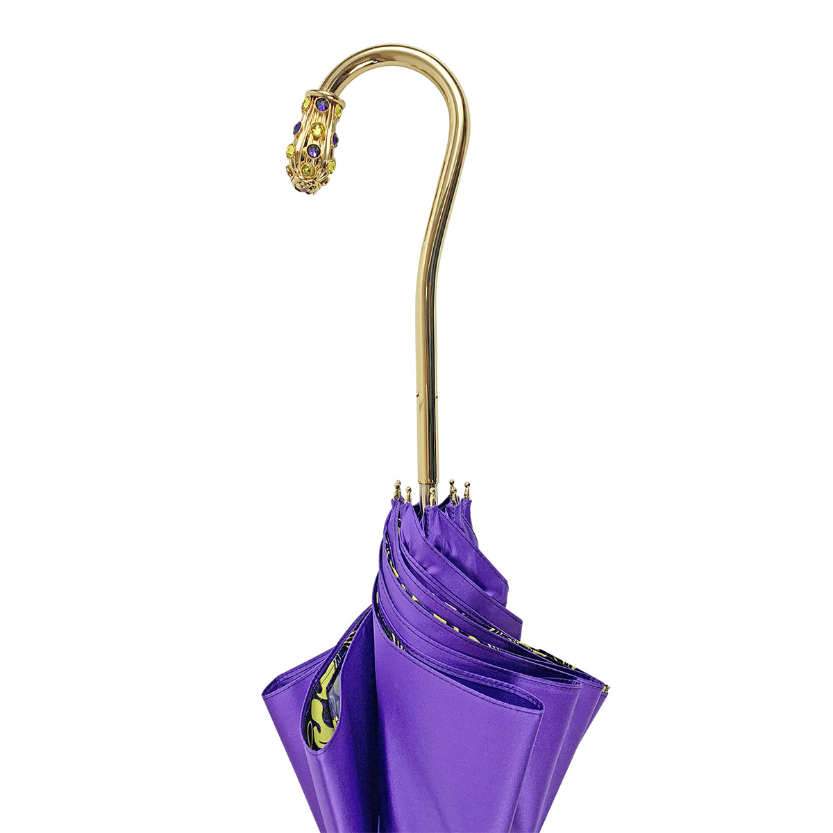 Precious Purple Umbrella with Yellow Crystals – Handcrafted Luxury