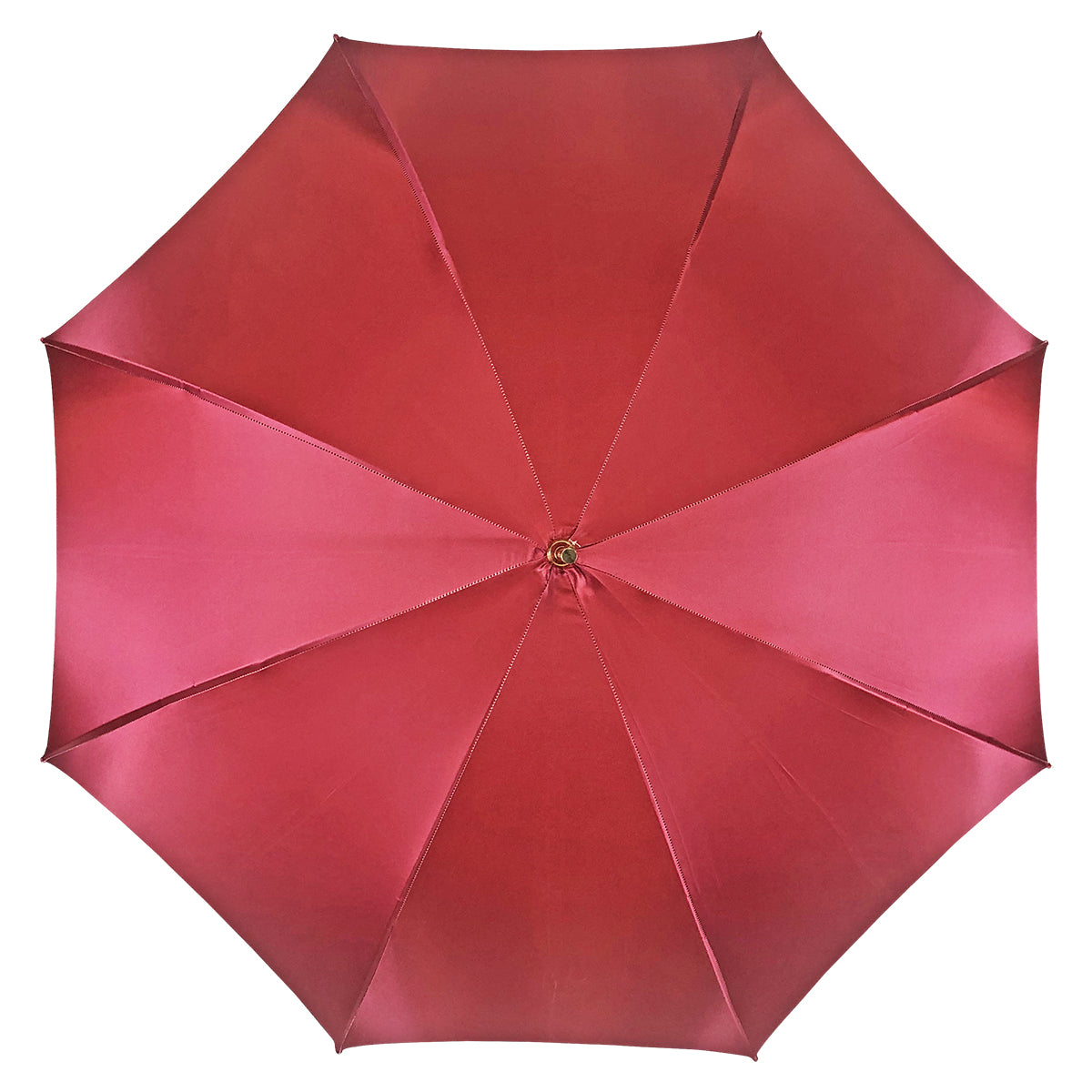 Handmade Italian Classic Burgundy Umbrella with Elegant Bamboo Handle