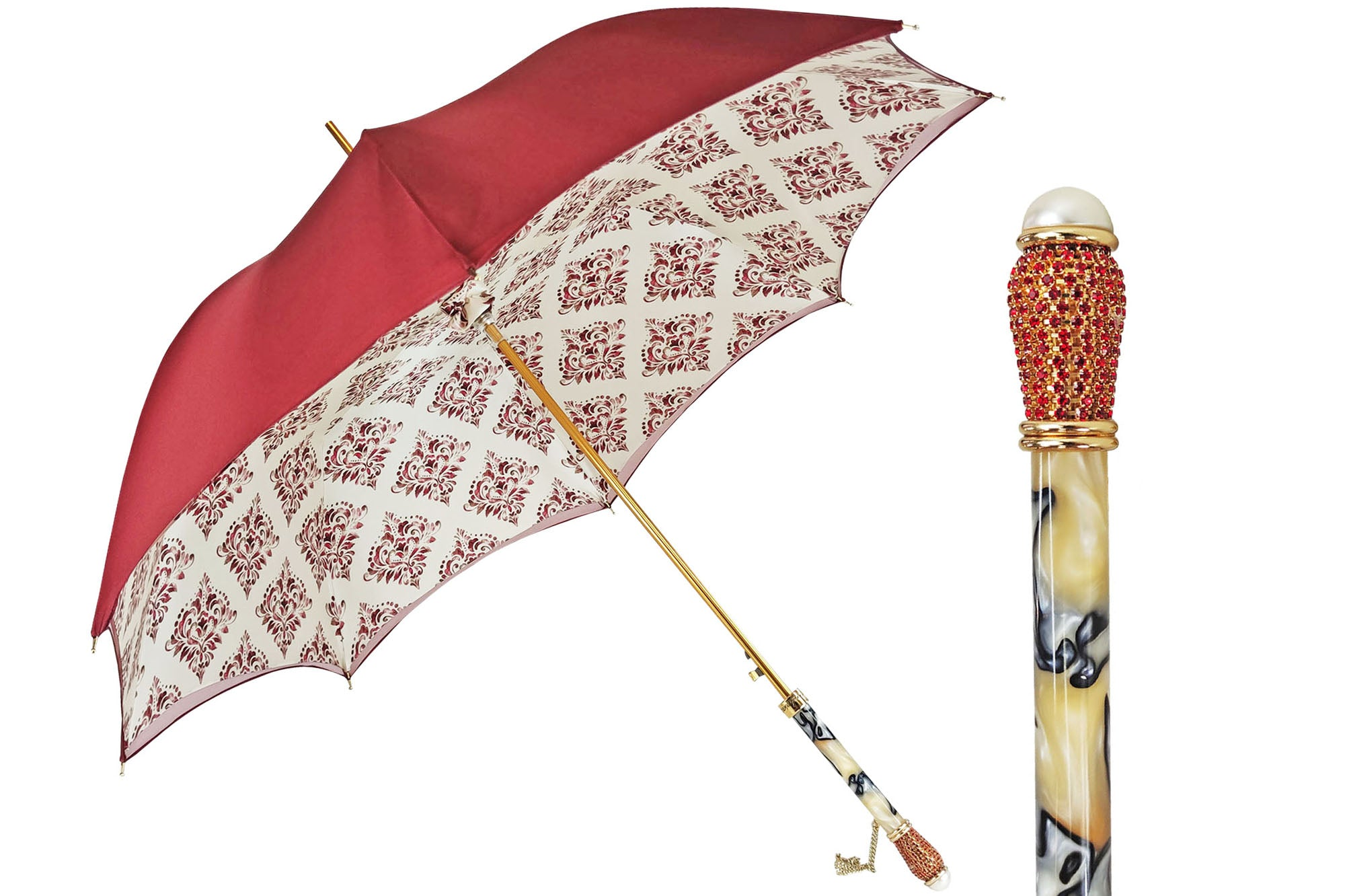 Damask Collection Premium Umbrella – Luxurious 24K Gold-Plated Handle
