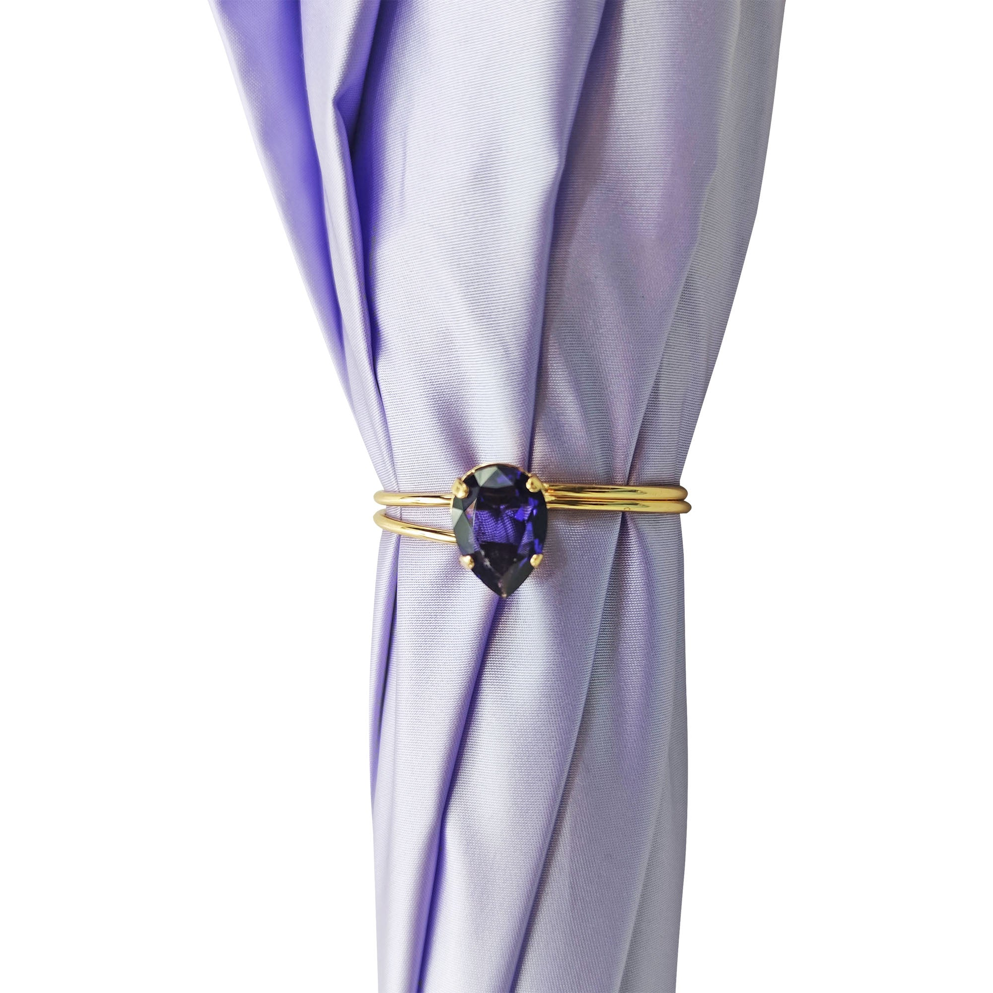 Flowered Umbrella in Shades of Lilac with Amethyst Crystal Handle