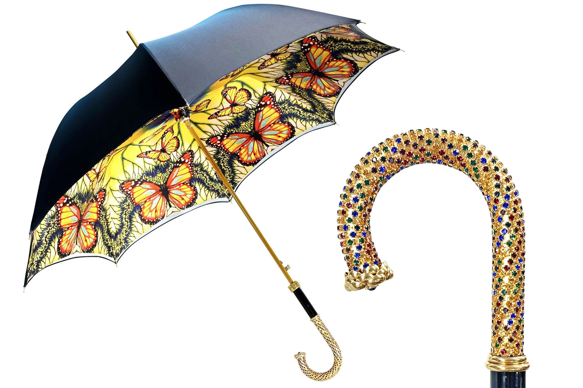 Handcrafted Beautiful Double Canopy Umbrella with Butterfly Design