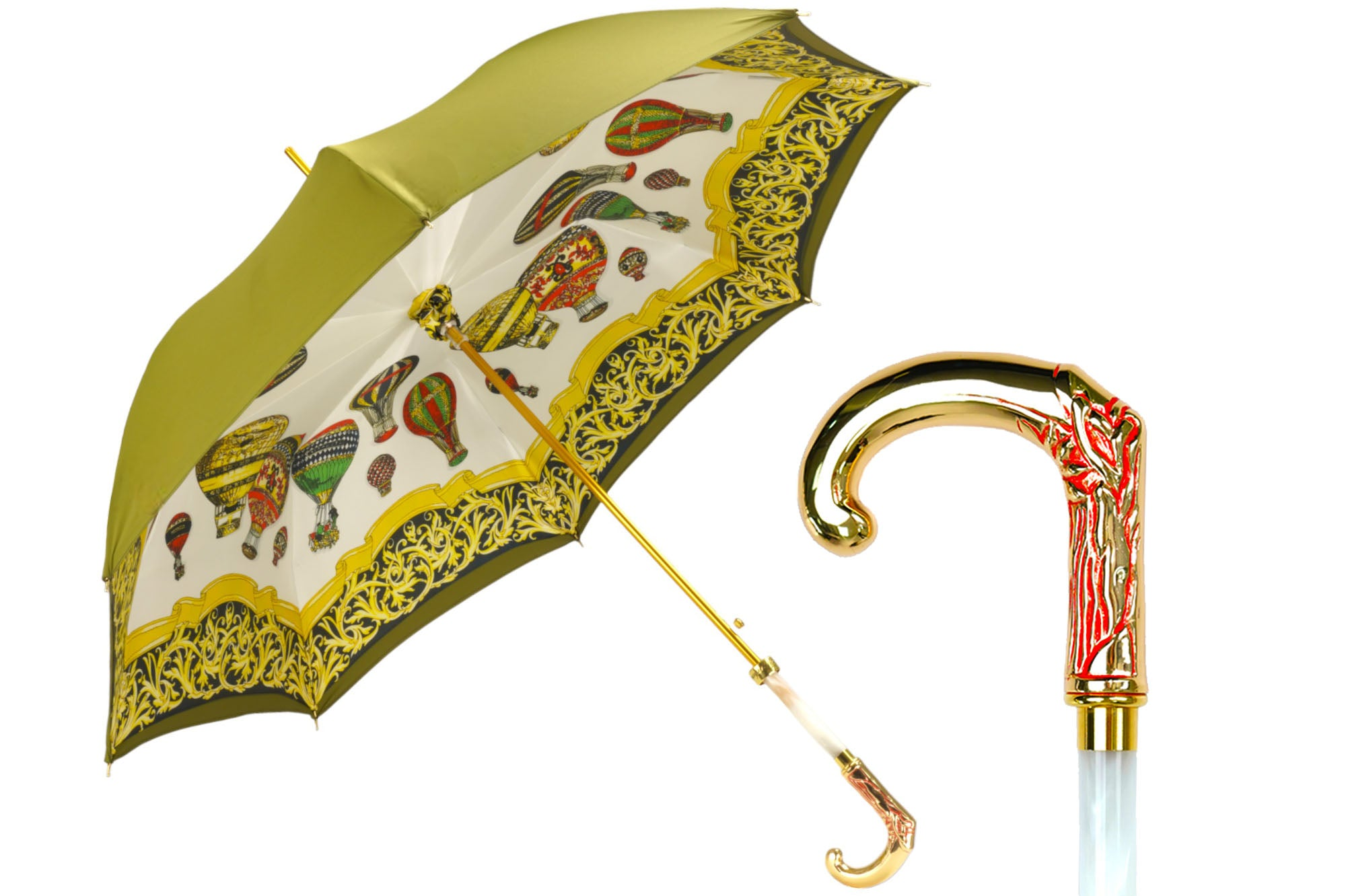 Exclusive Hot Air Balloon Design Umbrella with Gold-Plated Handle