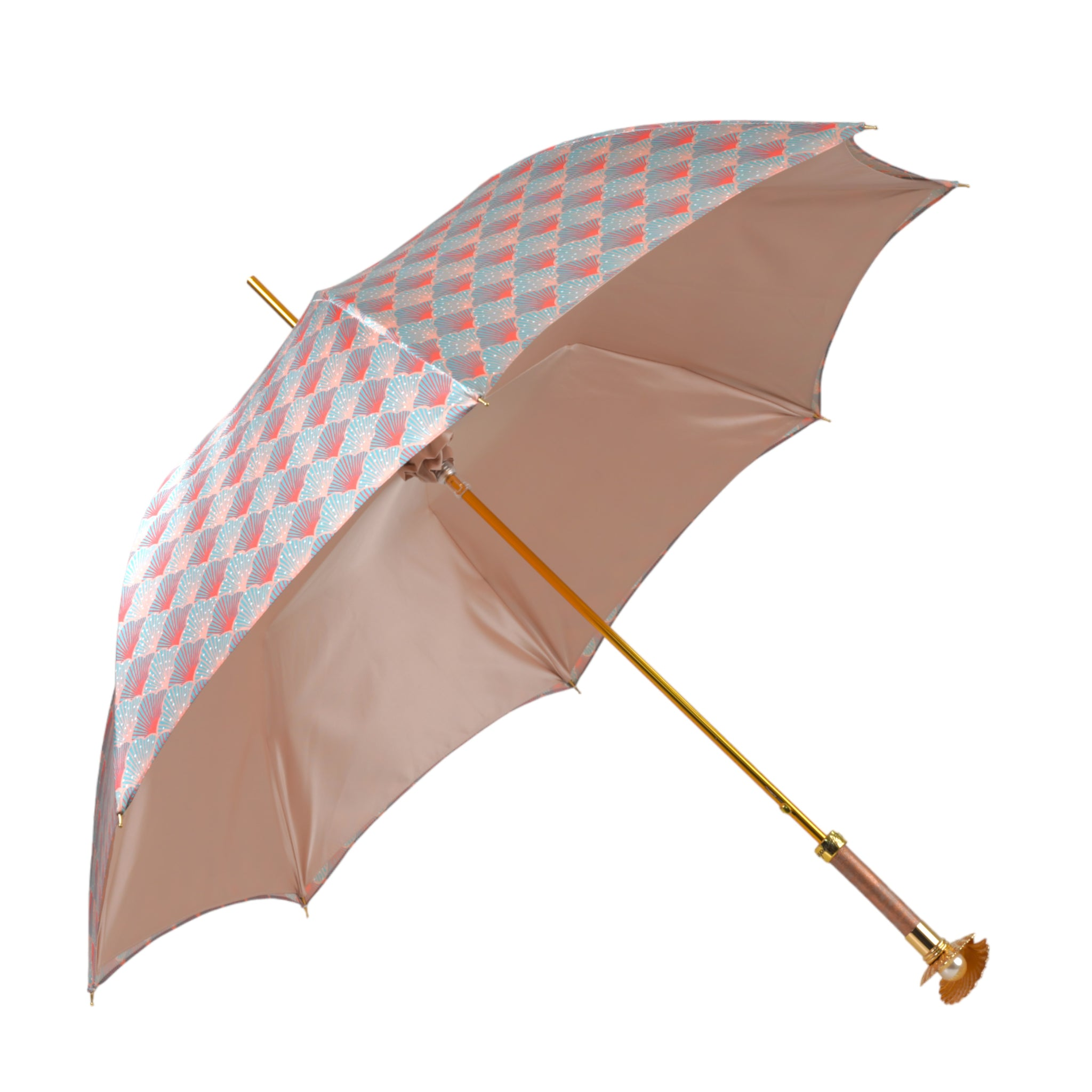 Premium Shell Umbrella with Gold-Plated Handle – Handmade in Italy