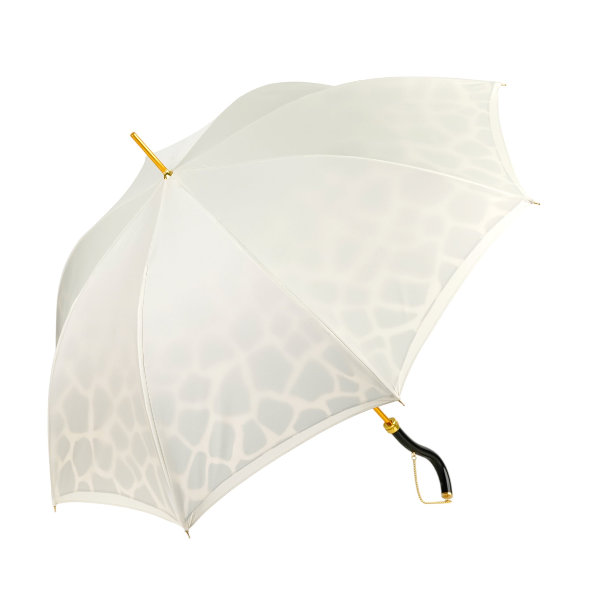Chic Black and Cream Umbrella with Stylish Chain Handle