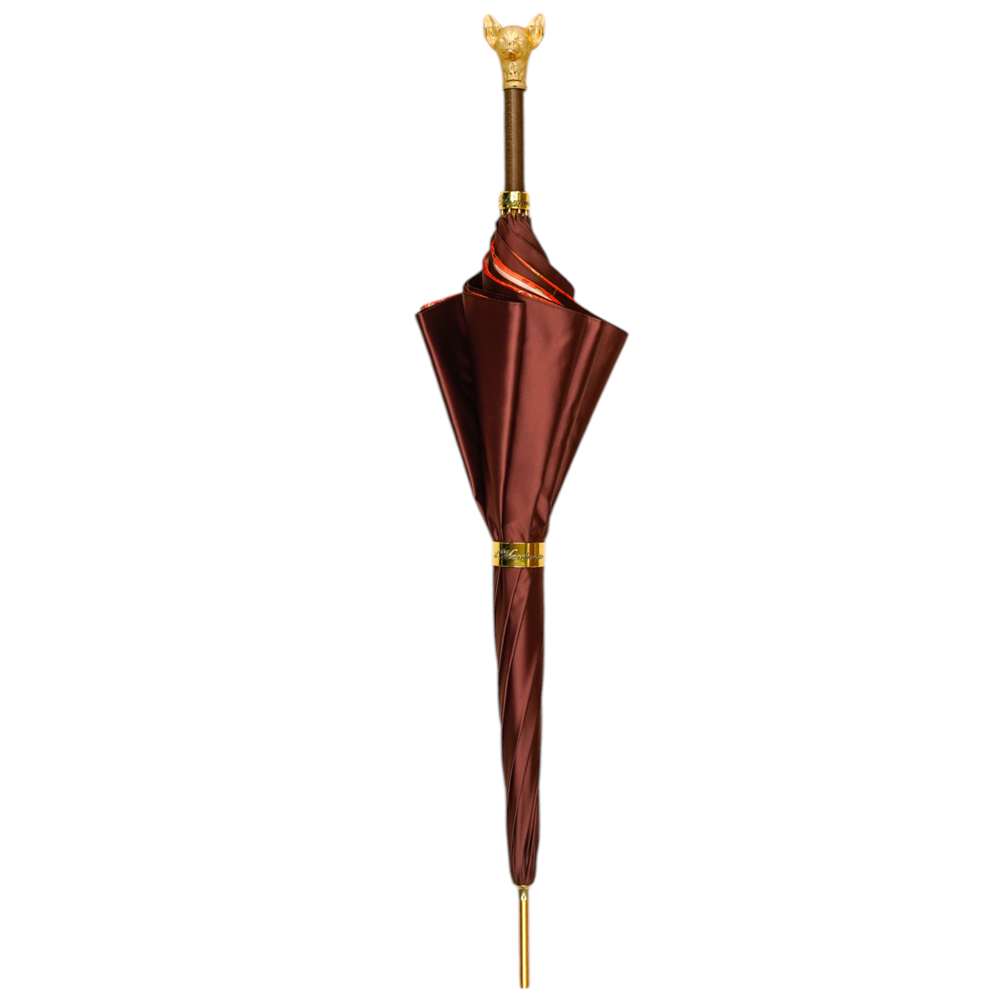 Red Umbrella with Gold Chihuahua Handle - Chic Companion