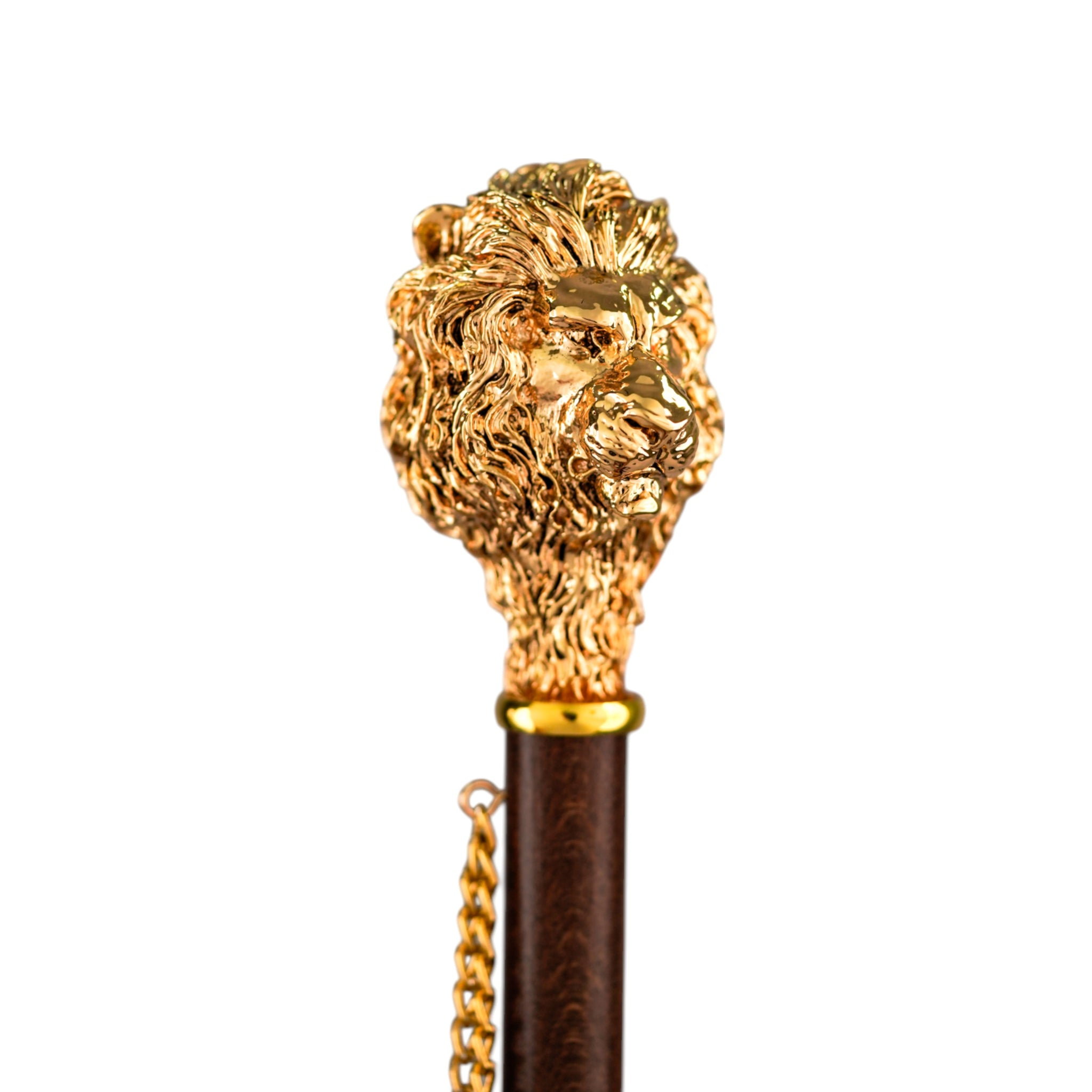 Handcrafted Luxury Umbrella with 24K Gold-Plated Lion Handle