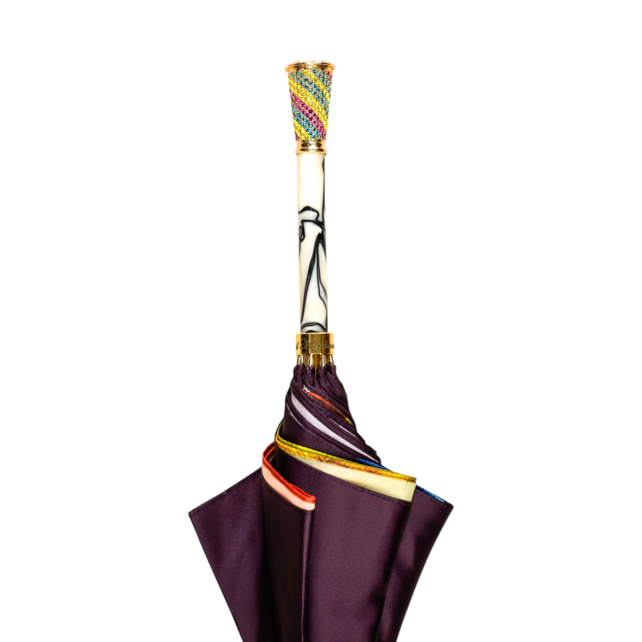 24K Gold-Plated Handle with Crystals - Handcrafted in Italy