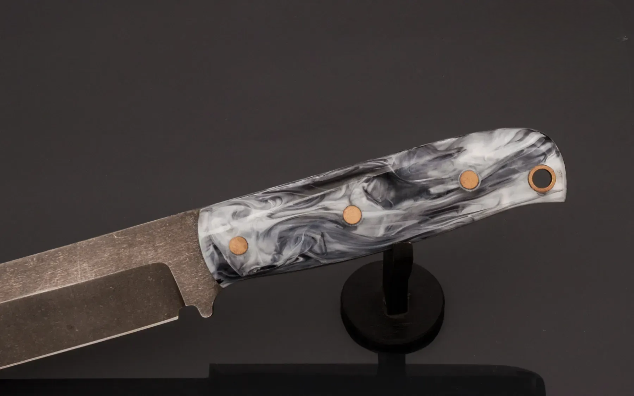 Exclusive Tactical Knife Steel with Acrylic Handle and MOLLE Sheath