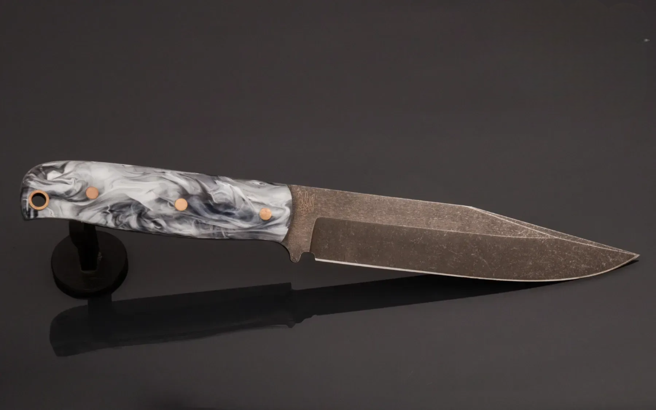 Exclusive Tactical Knife Steel with Acrylic Handle and MOLLE Sheath