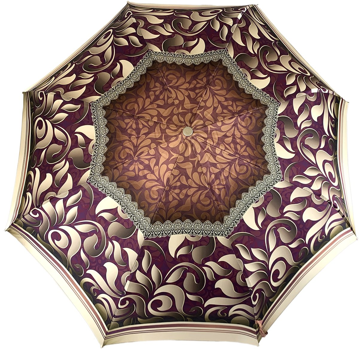 Elegant Women's Folding Umbrella – Filigree and Amethyst Handle