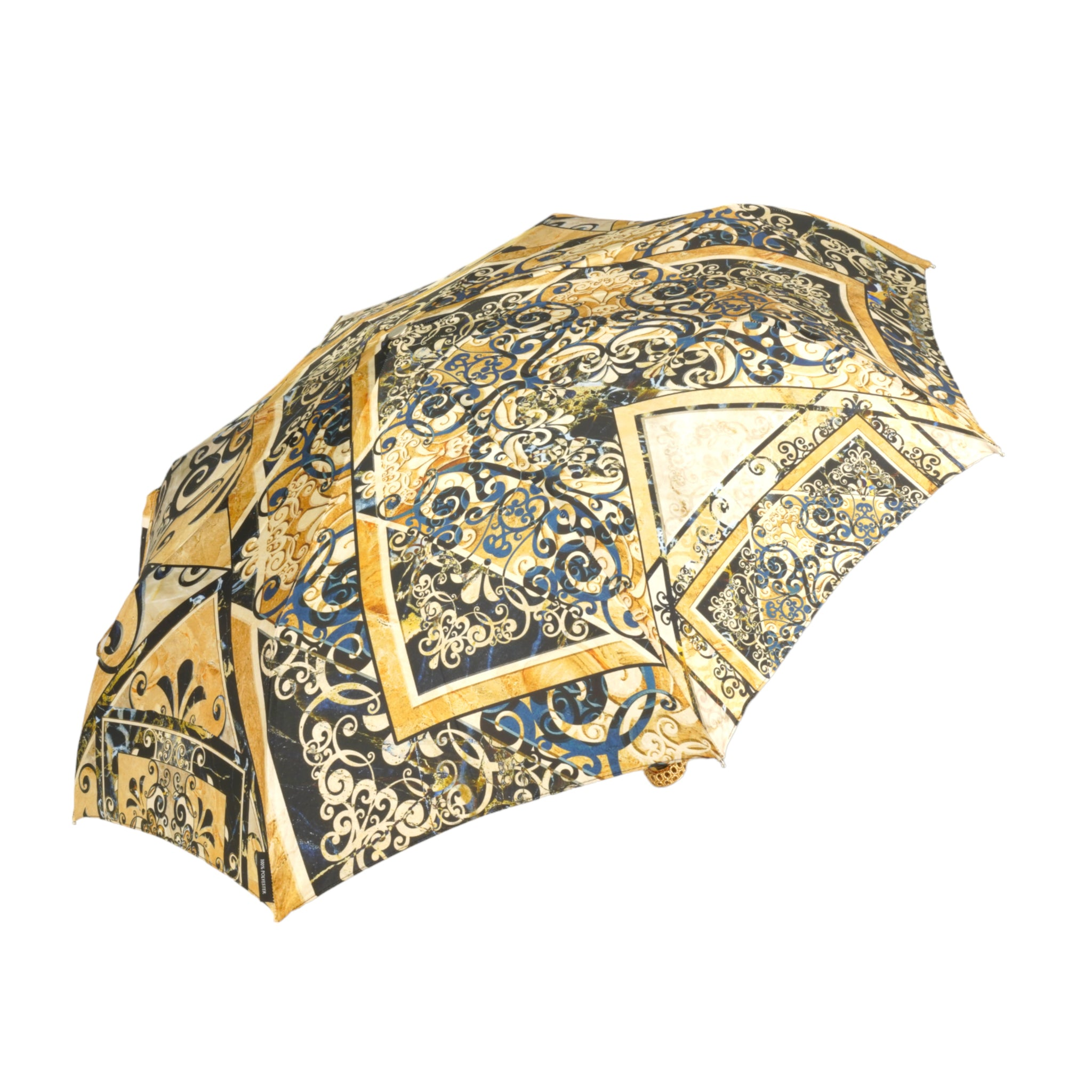 Exclusive Handmade Ladies Gold-Plated Handle and Crystals Umbrella