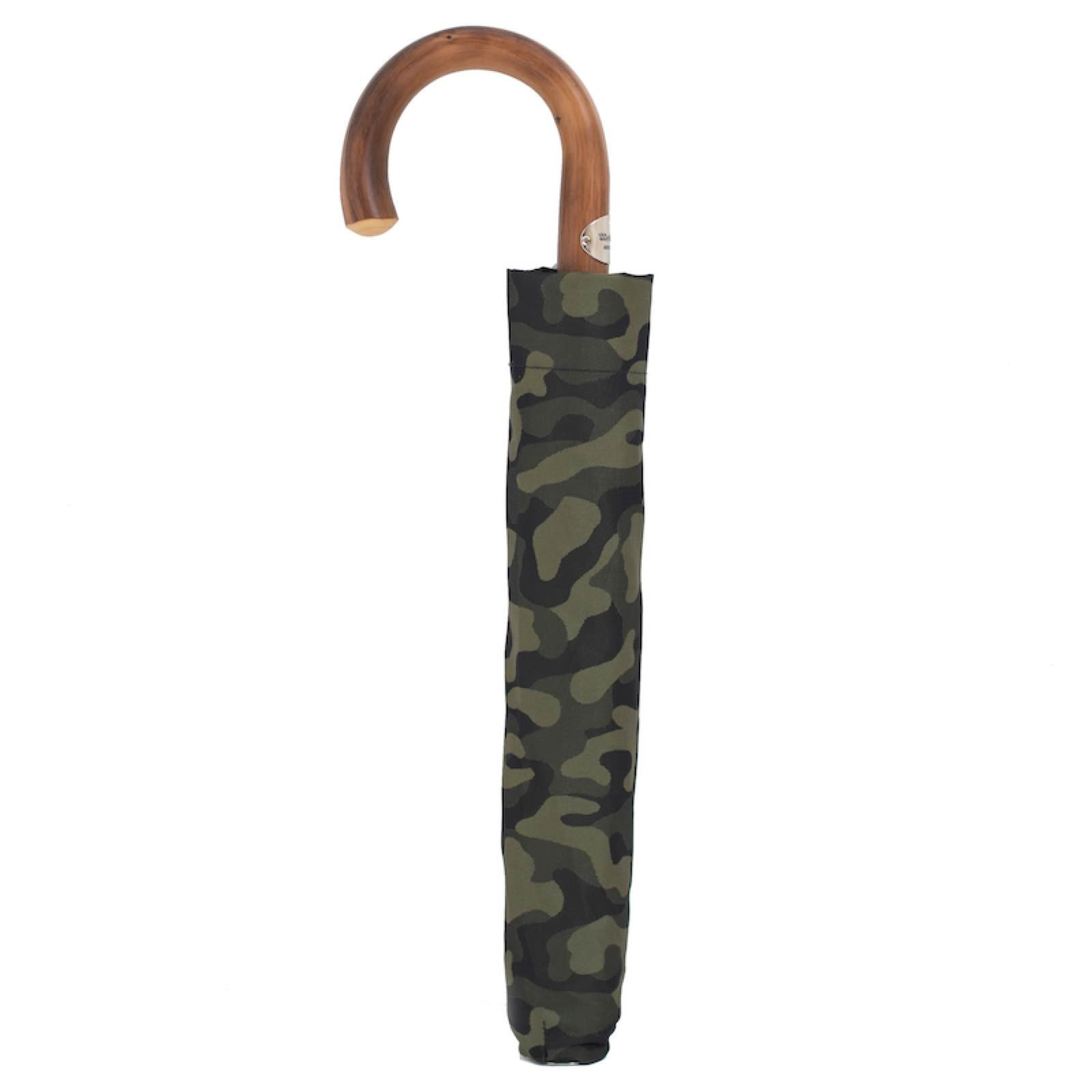 Camouflage Folding Automatic Opening Umbrella with Wooden Handle
