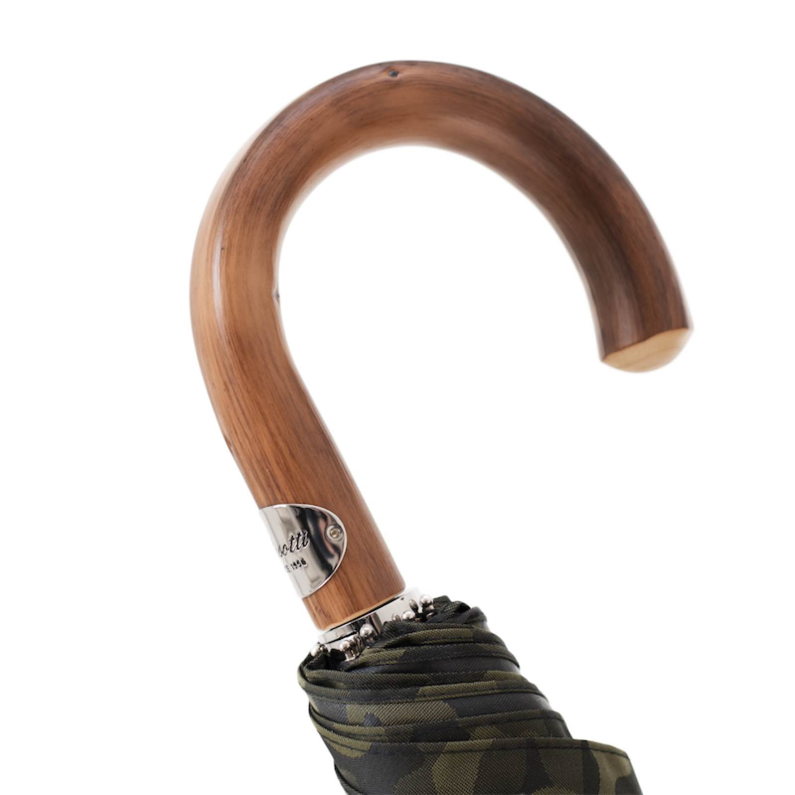 Camouflage Folding Automatic Opening Umbrella with Wooden Handle