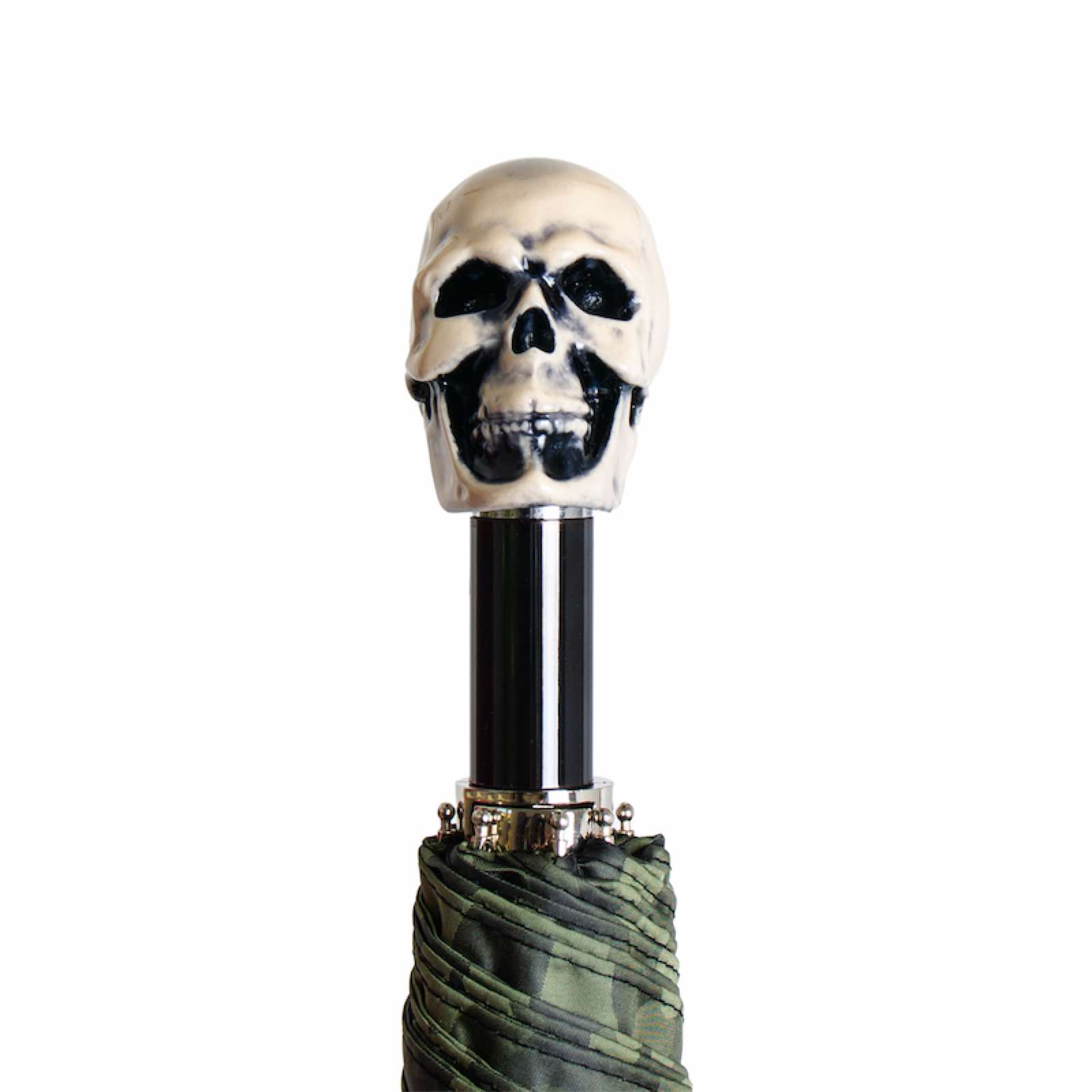 Camouflage Folding Umbrella with Skull Handle – Automatic Opening