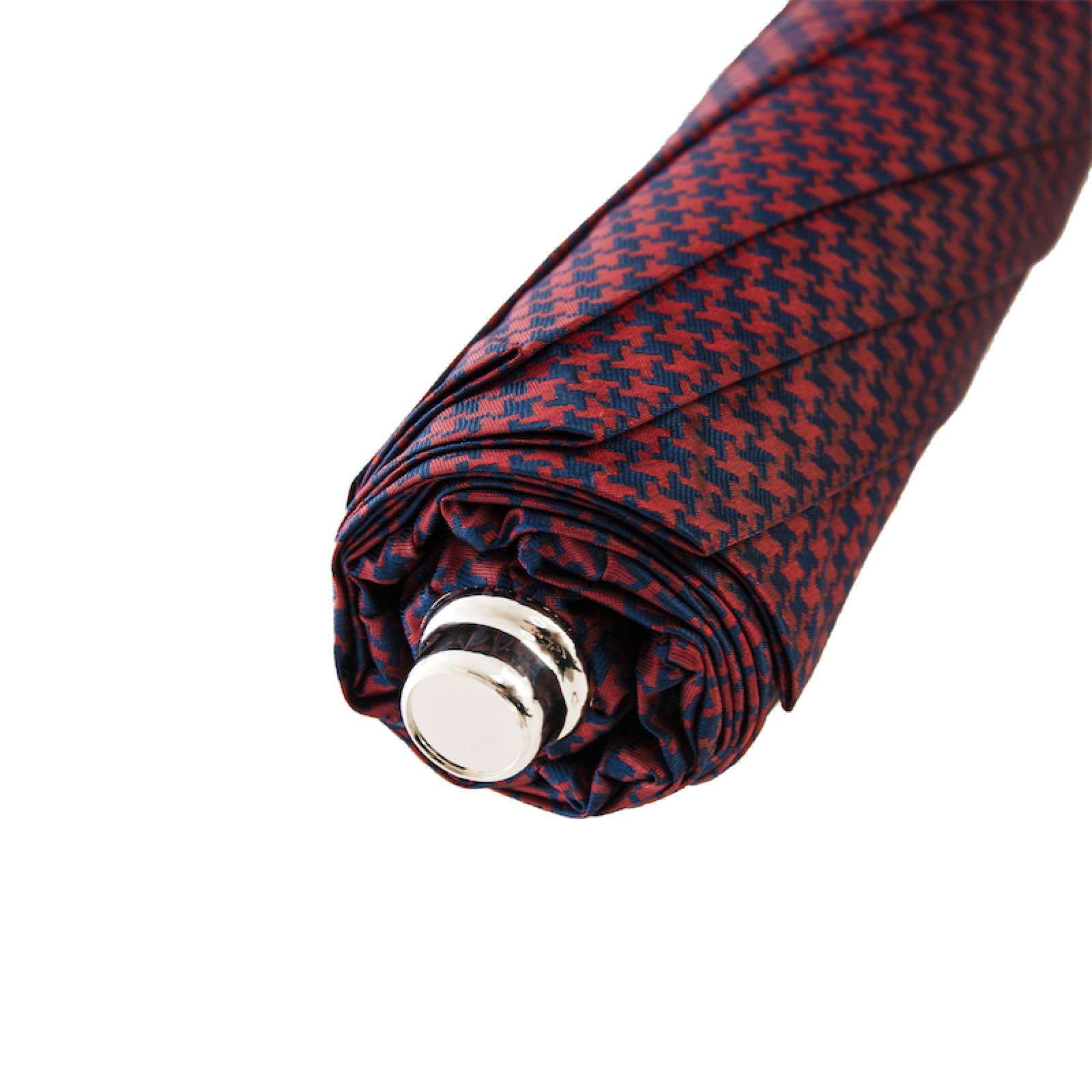 Red and Navy Folding Automatic Opening Umbrella – Handmade in Italy