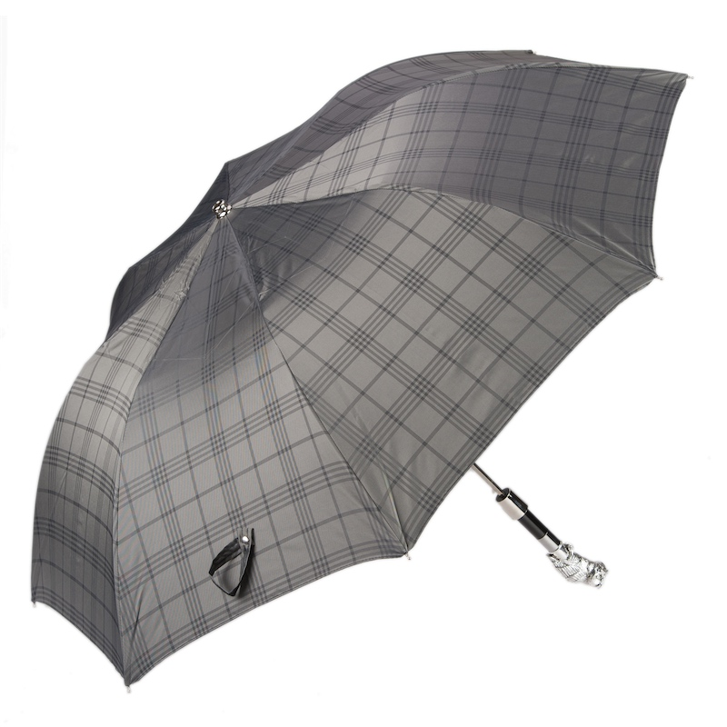 Silver Owl Folding Automatic Opening Umbrella – Handmade in Italy