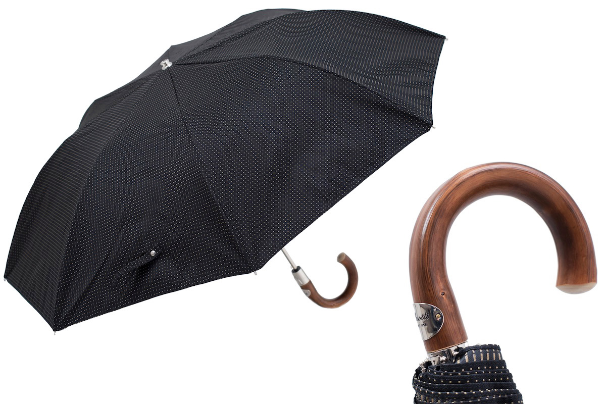 Classic Folding Umbrella with Wooden Handle – Automatic Opening