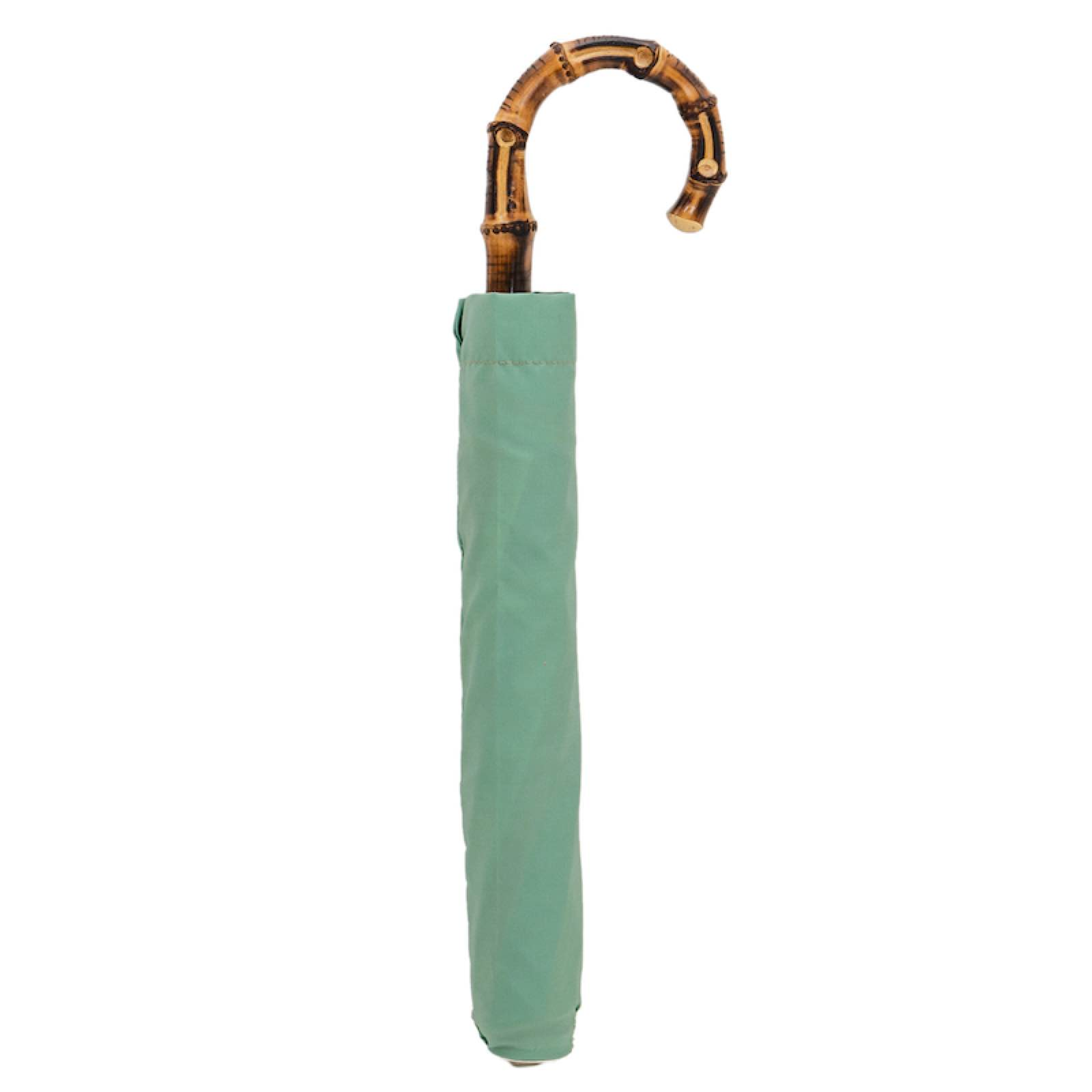 Rainbow Folding Umbrella with Bamboo Handle – Automatic Opening