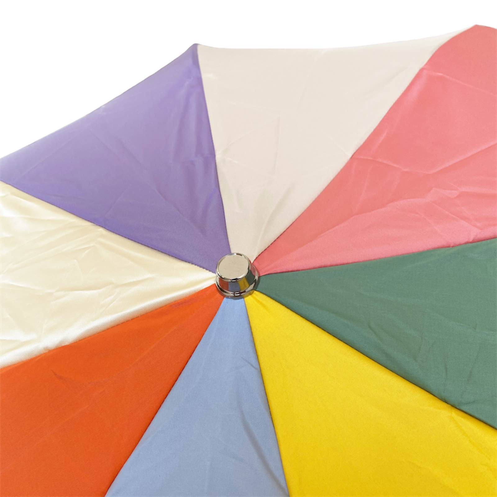 Rainbow Folding Umbrella with Bamboo Handle – Automatic Opening