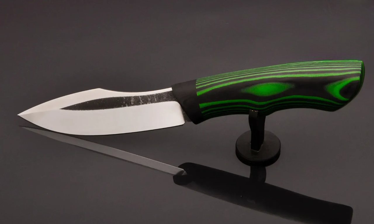 Brutal Green Handmade Knife – N690 Steel, Micarta Handle