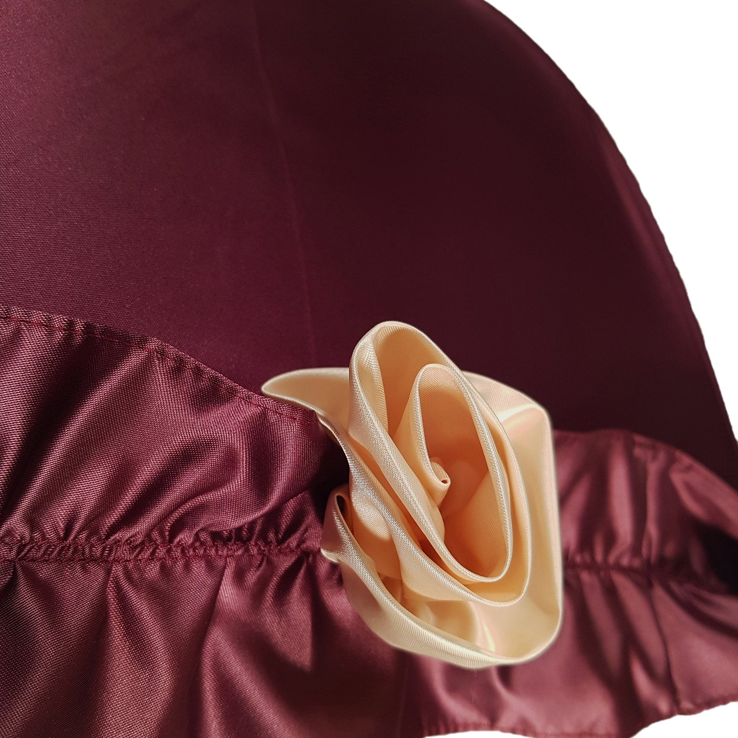 Frilly Burgundy Rose Folding Umbrella – Elegant and Handmade in Italy