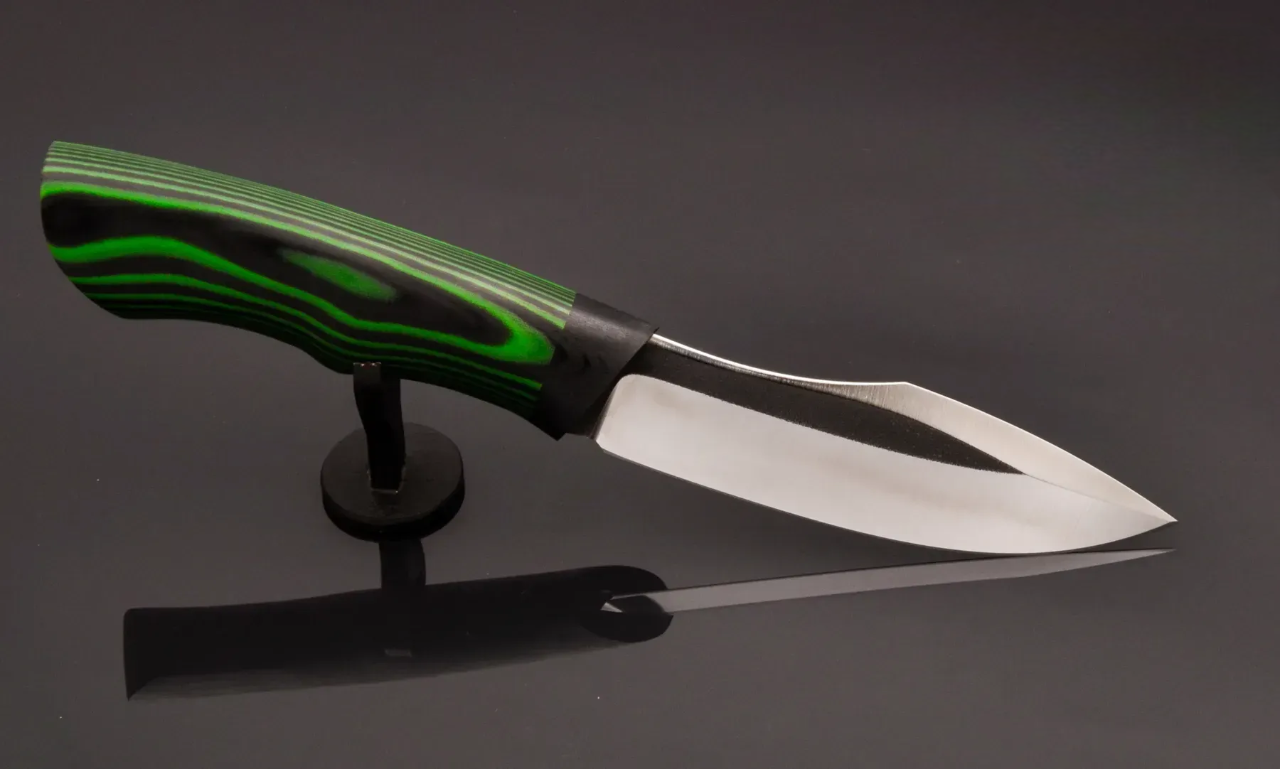 Brutal Green Handmade Knife – N690 Steel, Micarta Handle