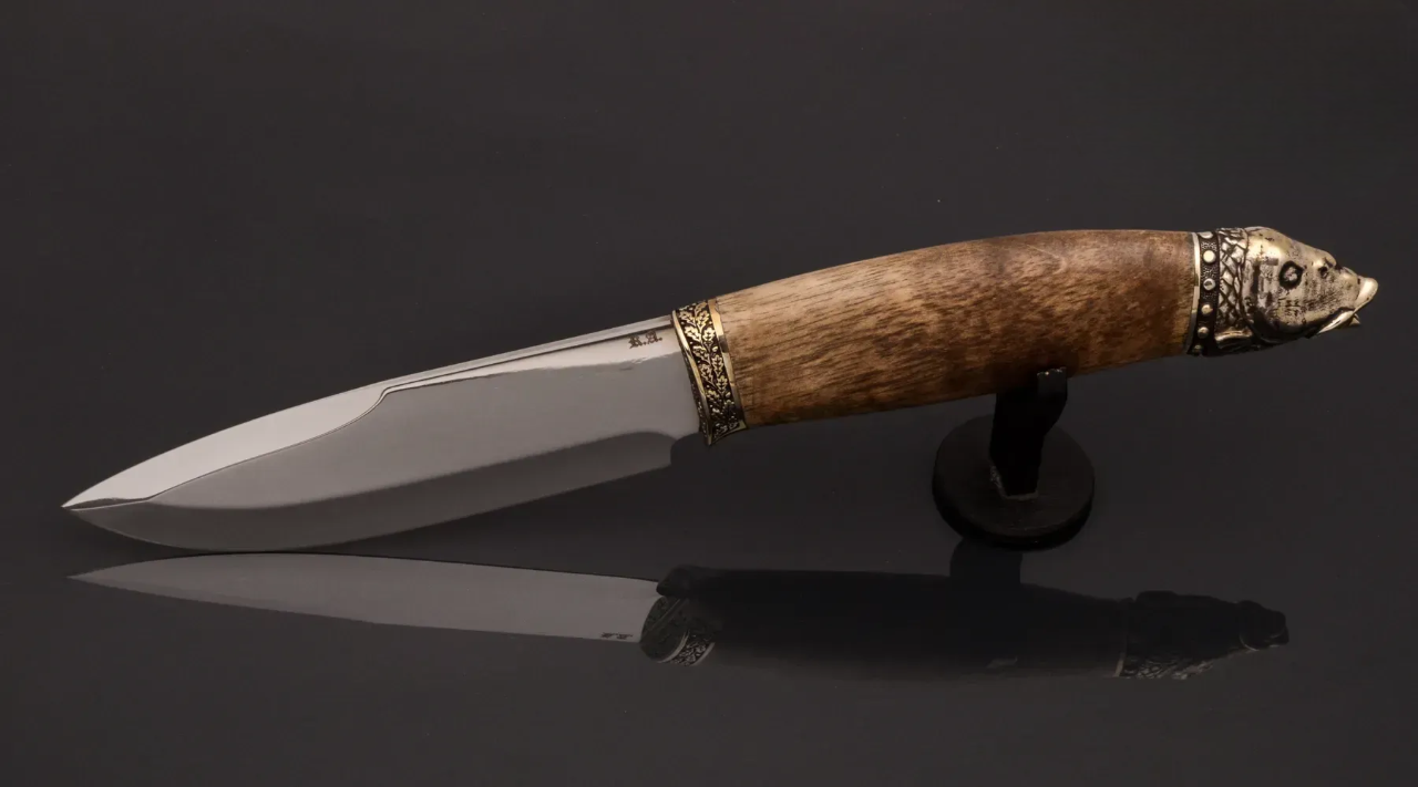 Fishing Knife 50X14MF Stainless Steel with Walnut Handle