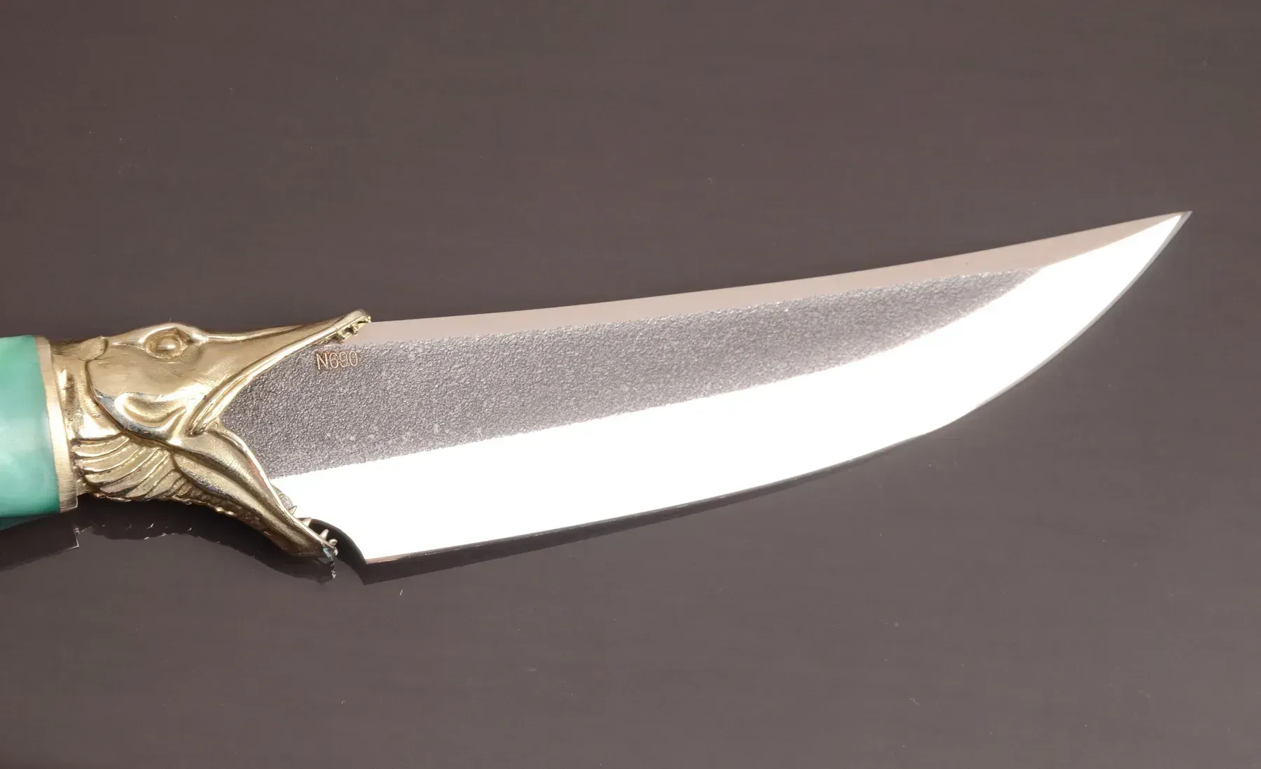 Handmade Designer Knife Pike with N690 Steel and Acrylic Handle - Elegant Knives