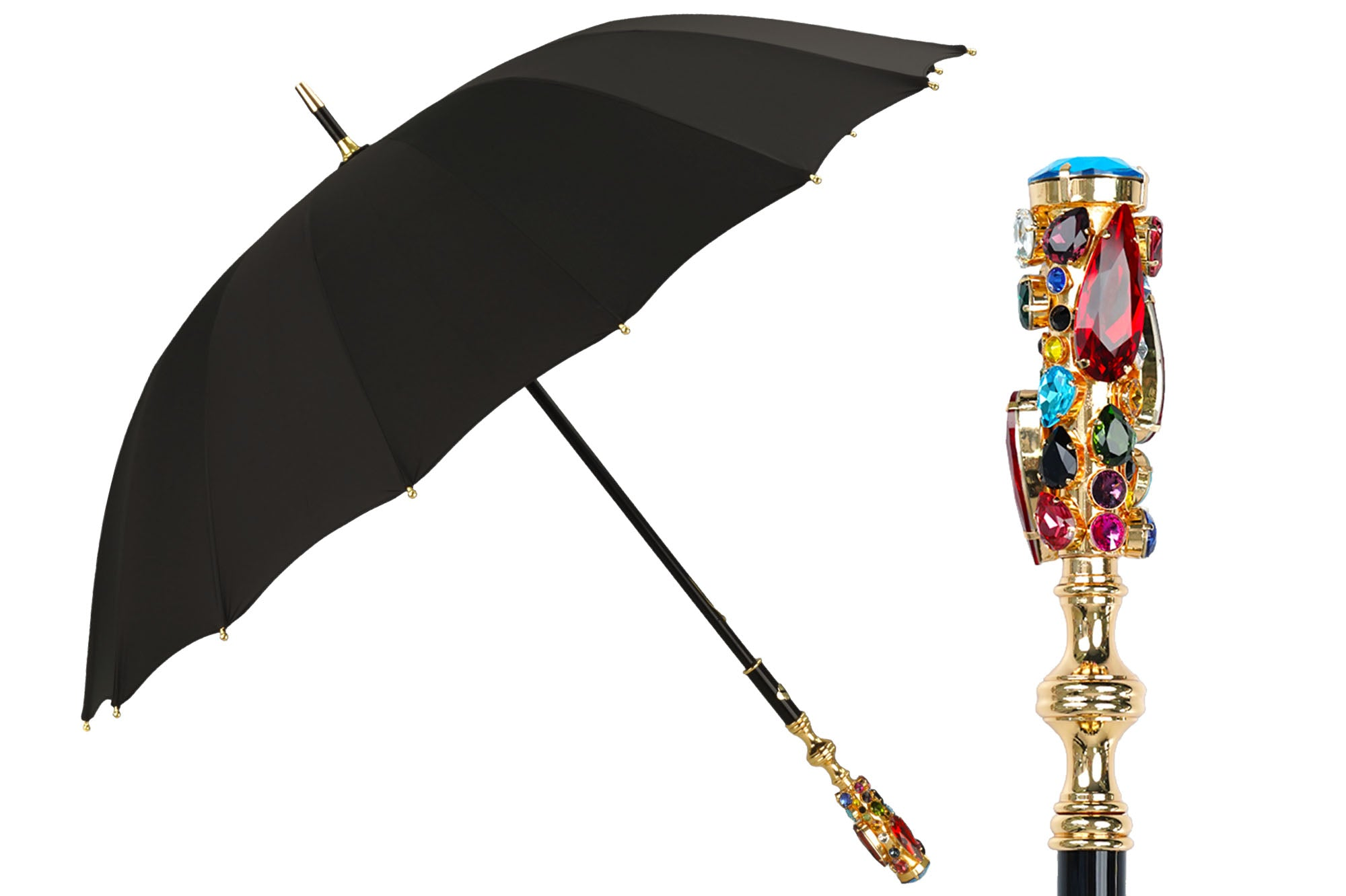 Limited Edition Handmade Italian Umbrella with Crystal Droplet Handle
