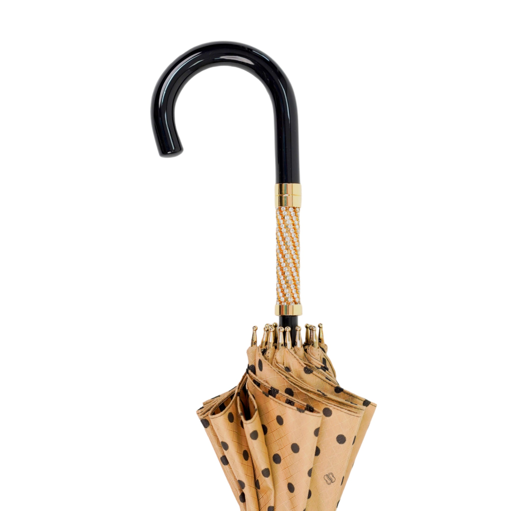 Limited Edition Jacquard Polka Dot Umbrella with 24K Gold Handle