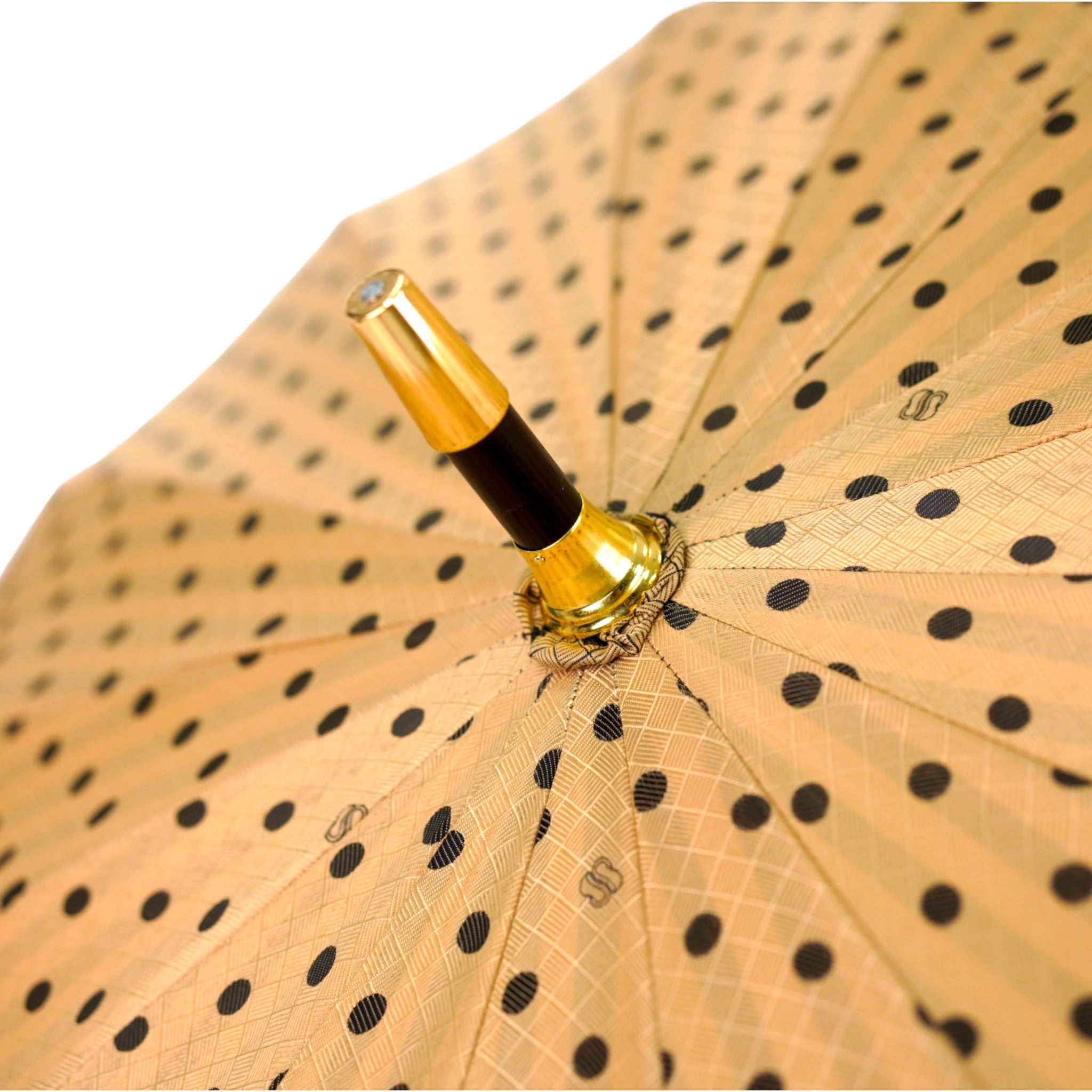 Limited Edition Jacquard Polka Dot Umbrella with 24K Gold Handle