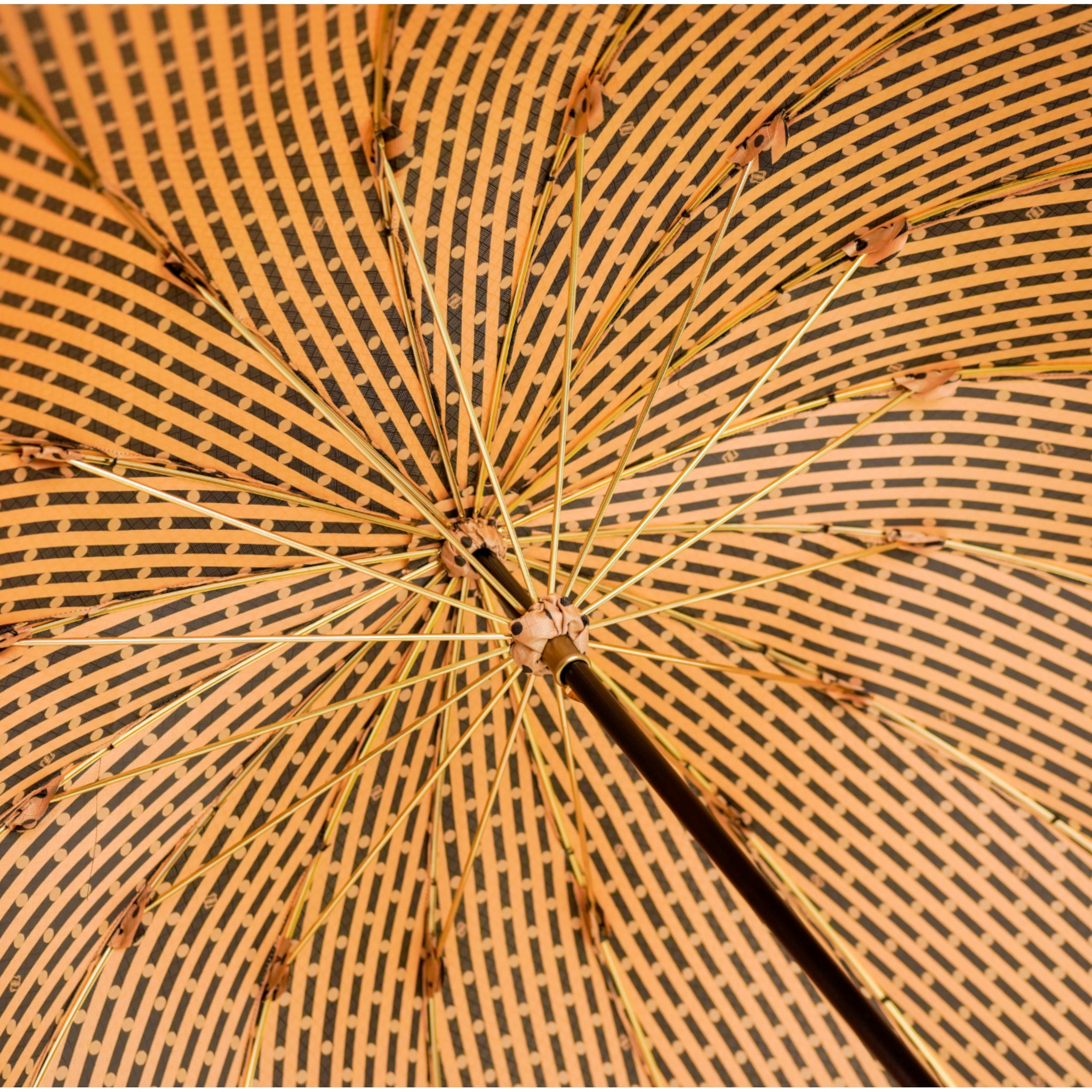 Limited Edition Jacquard Polka Dot Umbrella with 24K Gold Handle