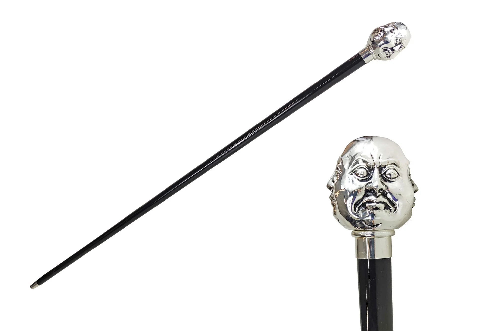 Four Noble Truths Walking Cane – Silver-Plated 925 Handle, Luxury Cane