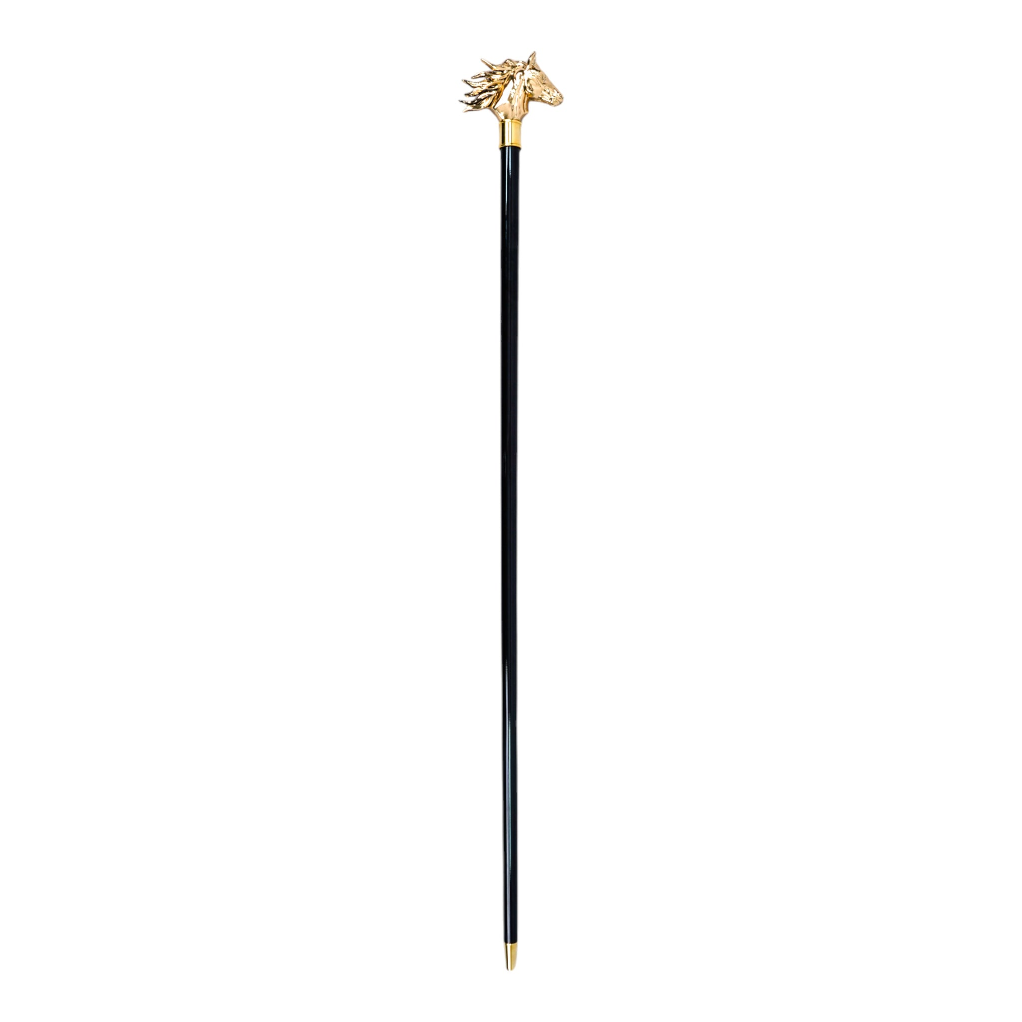 24K Gold-Plated Horse Handle Walking Stick – Handmade in Italy