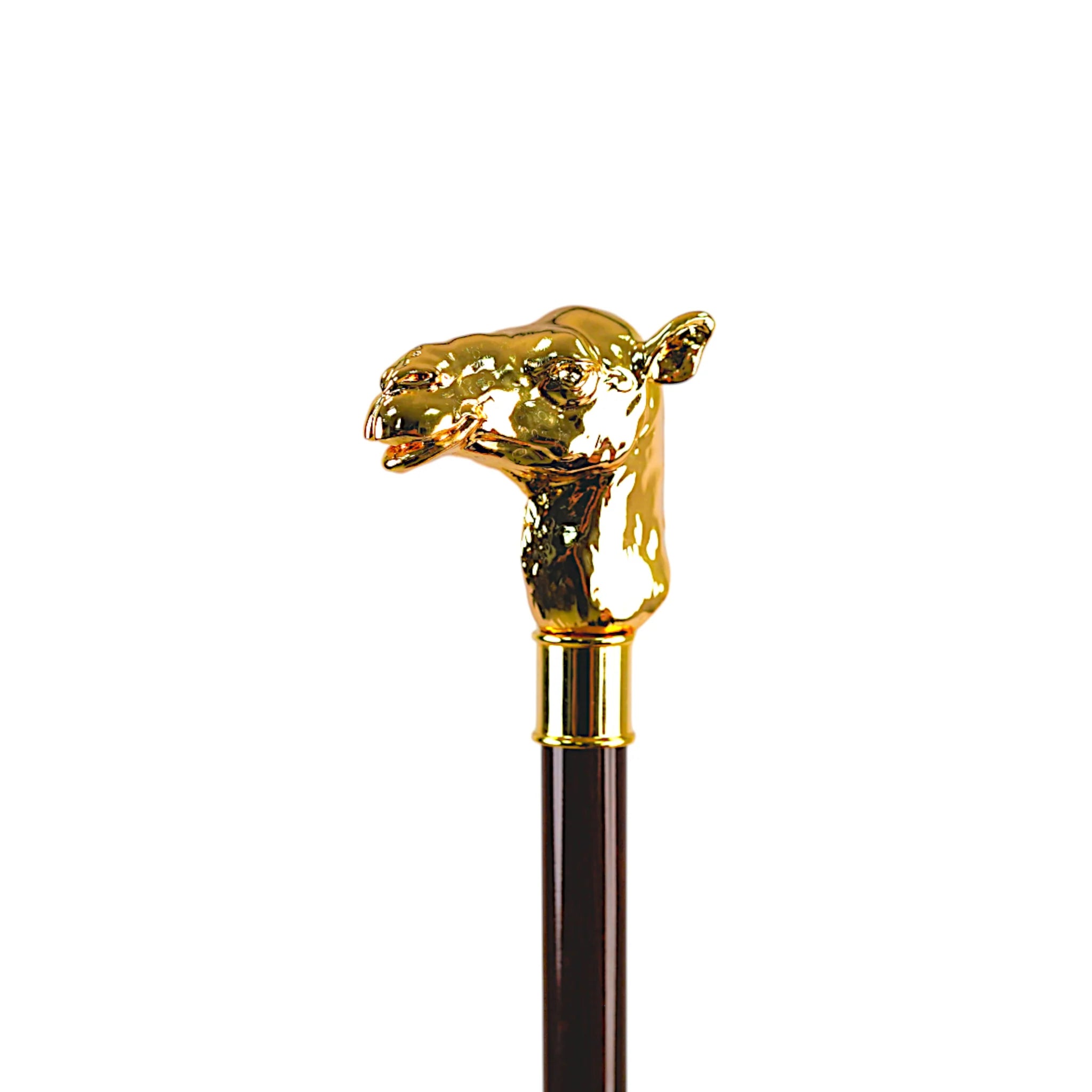 Luxury Camel Handle Walking Cane – 24K Gold-Plated, Elegant Cane