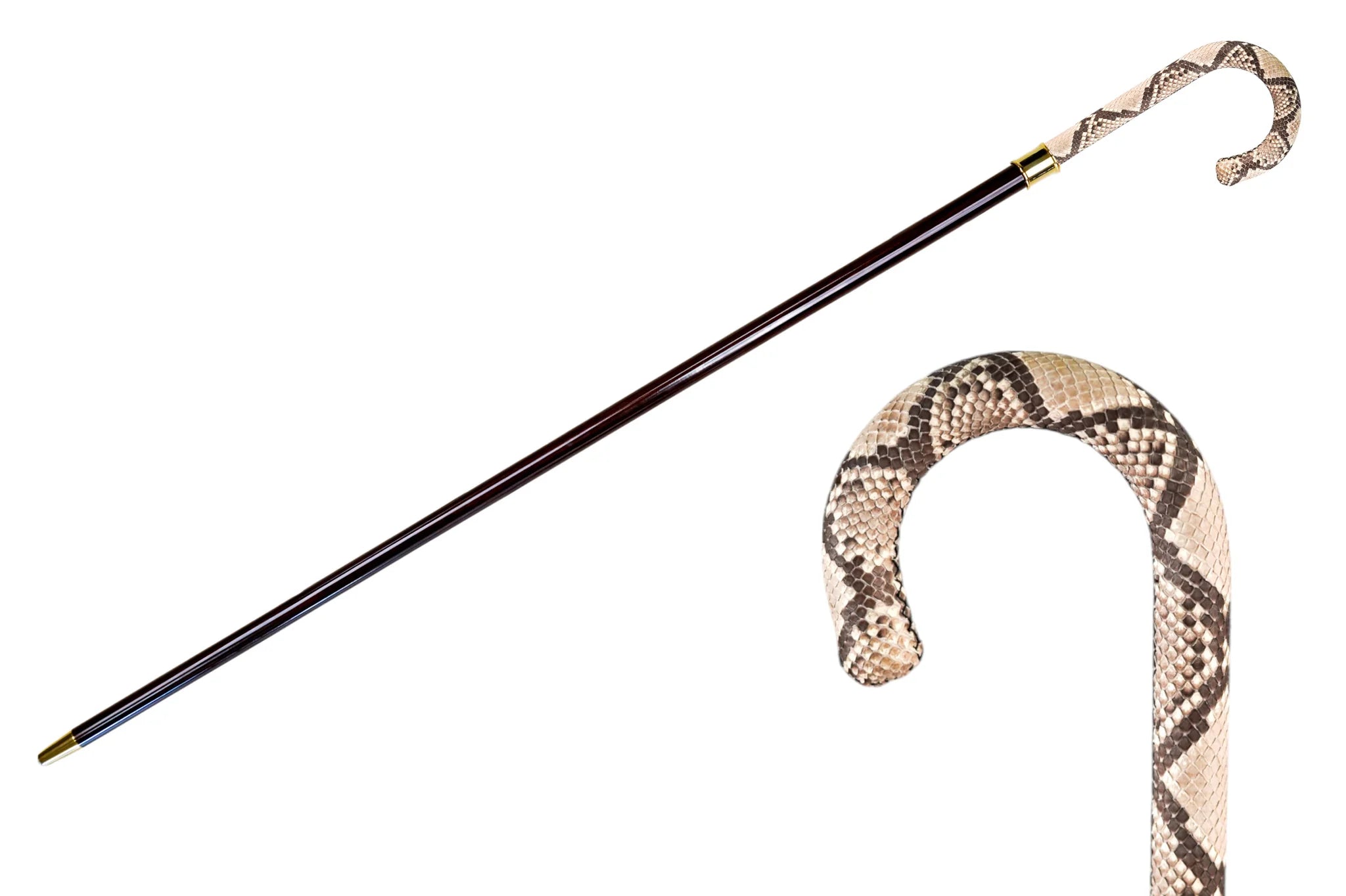 Luxury Leather Handle Walking Cane – 24K Gold-Plated, Elegant Style