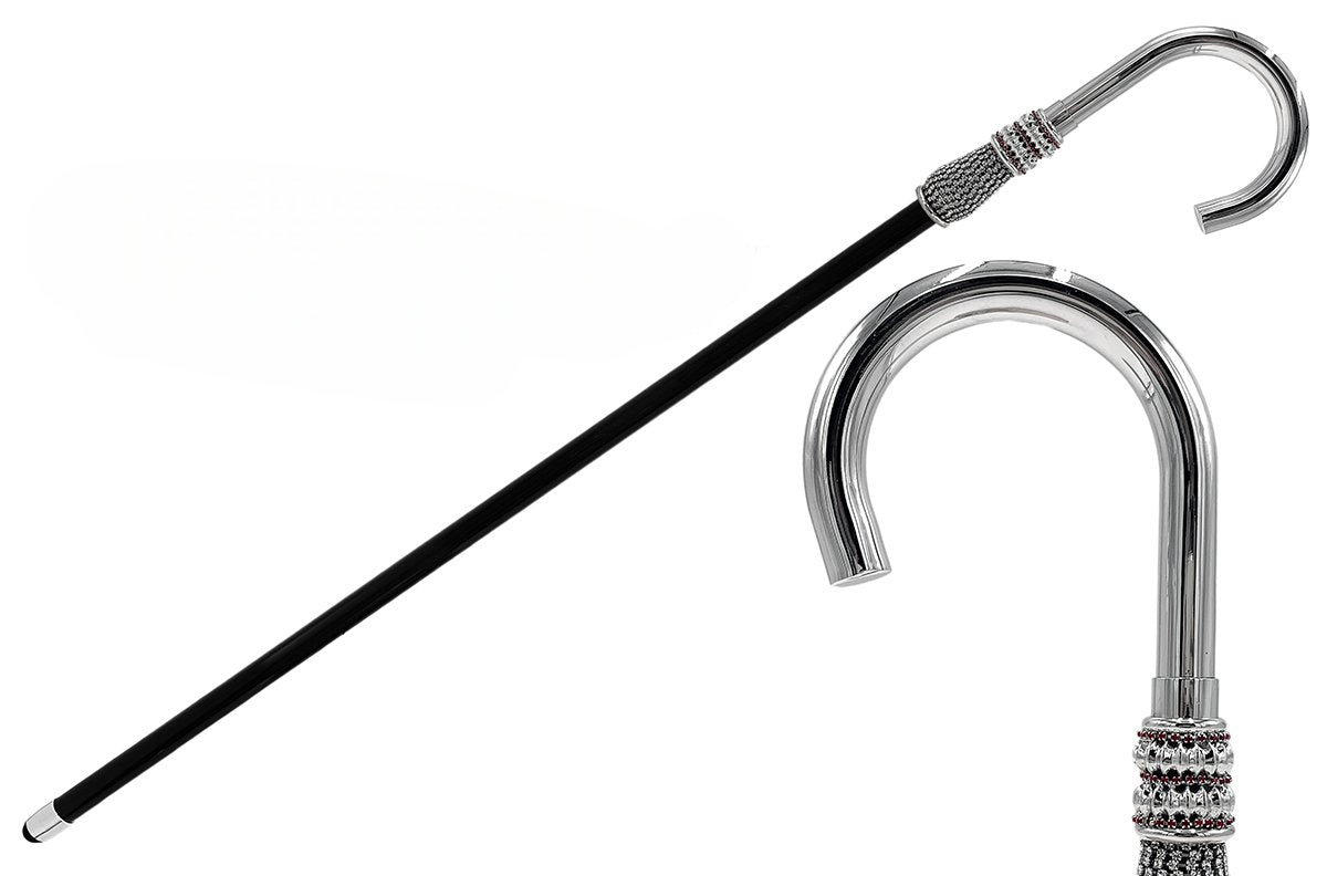 Exclusive Silver-Plated Luxury Walking Stick – Handmade in Italy